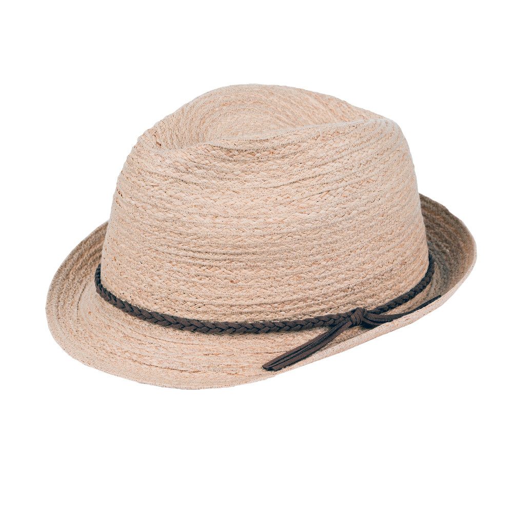 Strohhut Strohhut, Trilby Lederband geflochten
