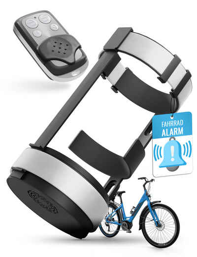 Parkwächter Fahrradalarm mit Universal Flaschenhalter Fahrrad-Alarmanlage (Wasserfeste Fahrradhalterung in weiß)