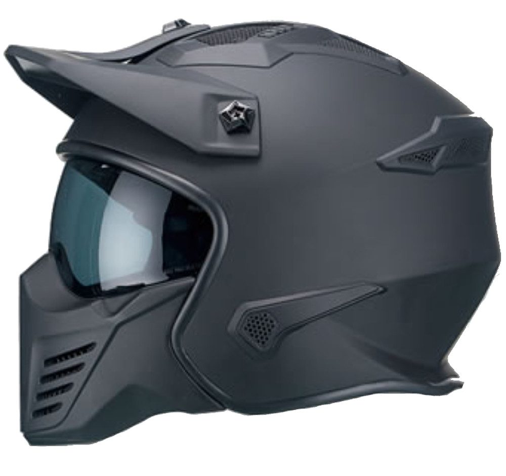 RALLOX Helmets Motorradhelm Motorradhelm Jethelm 726 schwarz matt – Bild 3 von 4