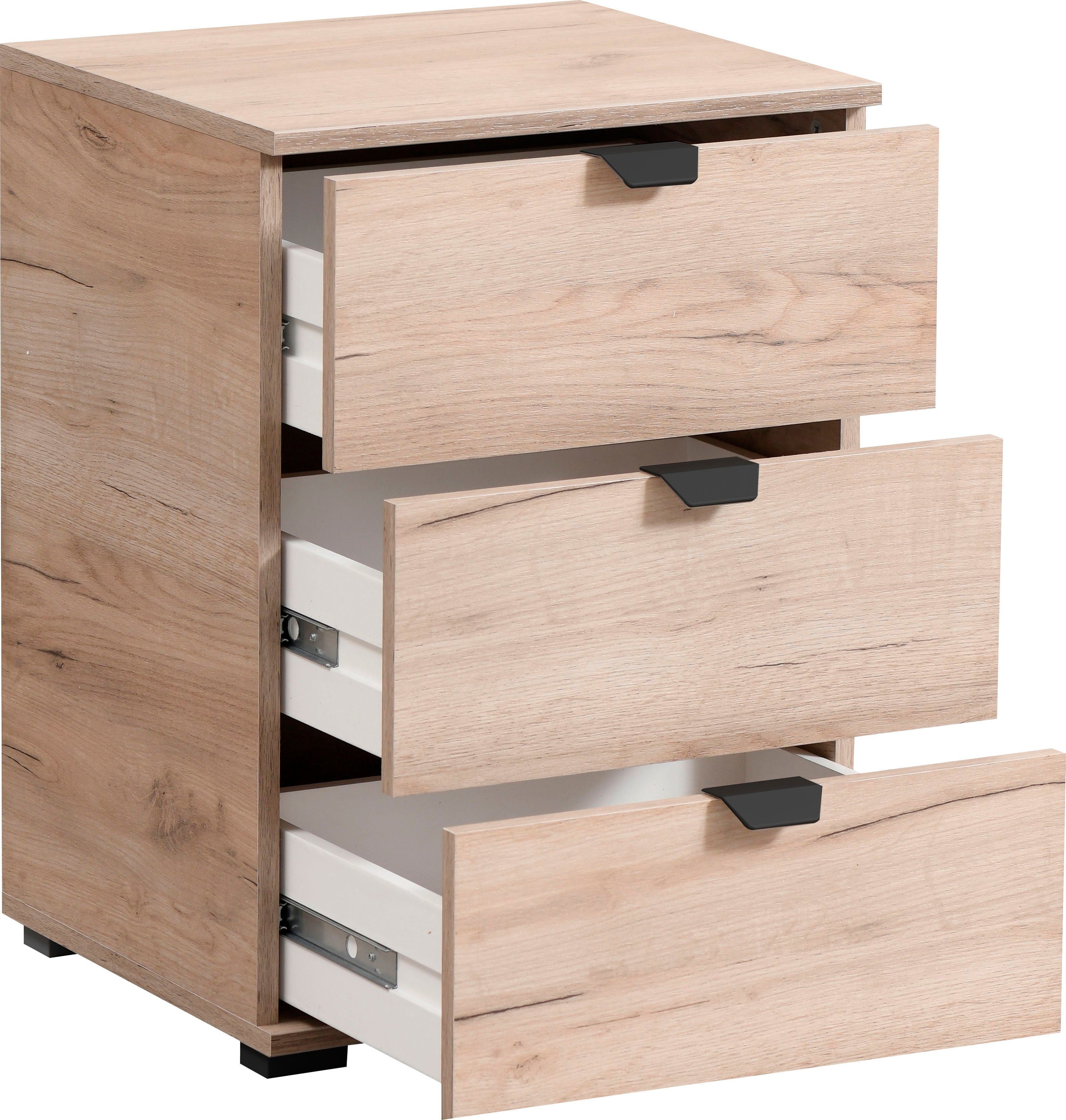 INOSIGN Nachtkommode Duero, mit 3 Schubkästen, Breite 45 cm