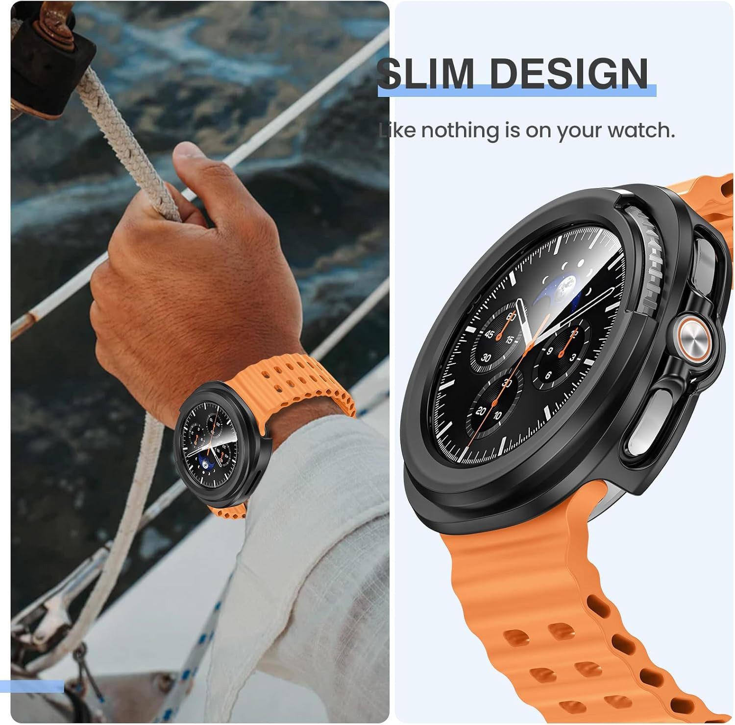 MSM Smartwatch-Hülle Hülle für Samsung Galaxy Watch 8 Classic 46mm Schutzglas Panzerfolie