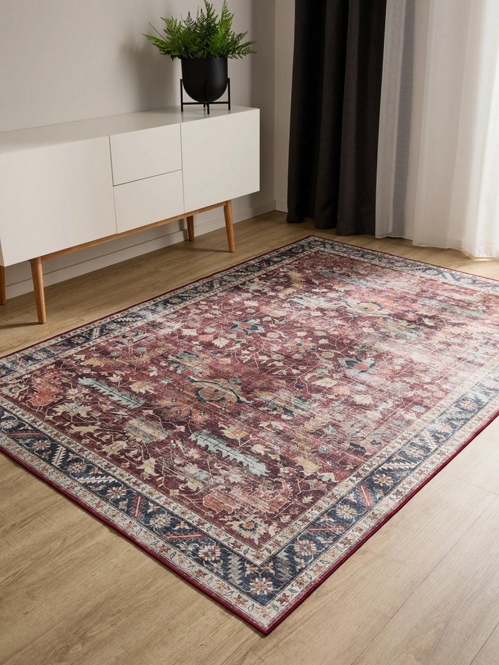 benuta Teppich George, rechteckig, Höhe: 5 mm, Vintage-Look, Kurzflor, Teppich Wohnzimmer, Schlafzimmer, Waschbar