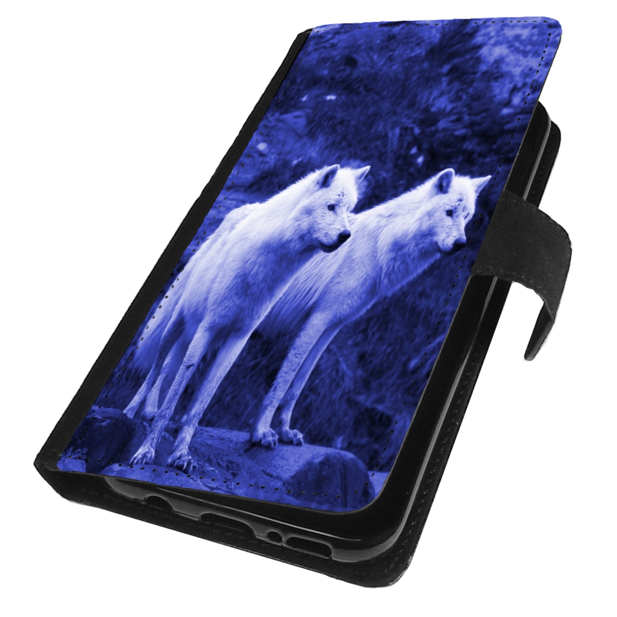 Traumhuelle Handyhülle MOTIV 100 Wolf Blau Schutz Hülle für Samsung Galaxy 5G, Handytasche Flipcase Klapp Etui Cover Case Schutzhülle Silikon