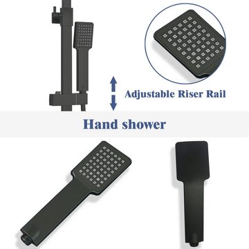 duschspa Duschsystem mit Thermostat Duscharmatur Regendusche Duschsäule Duschset schwarz