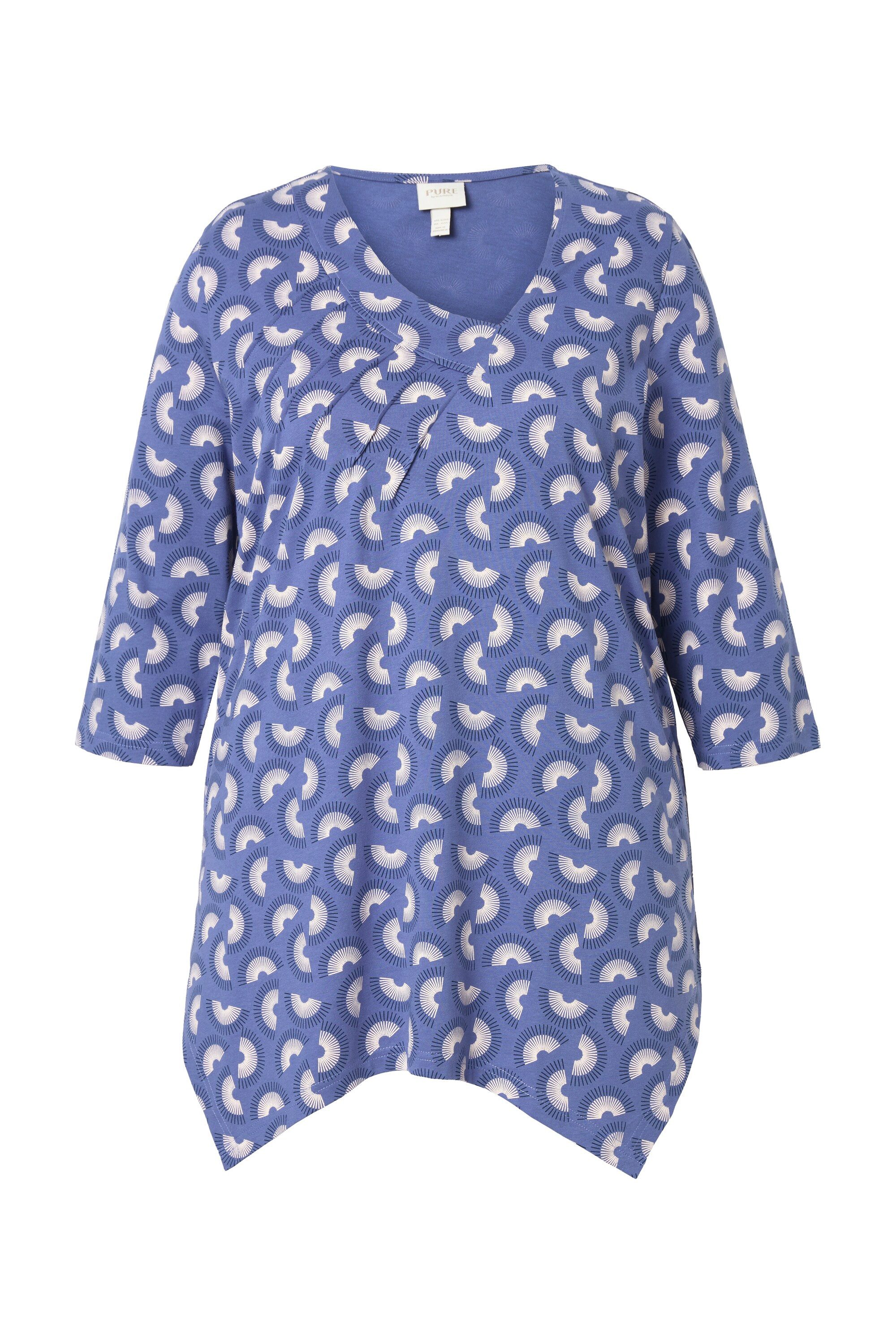 Ulla Popken Longshirt Shirt A-Linie V-Ausschnitt günstig online kaufen