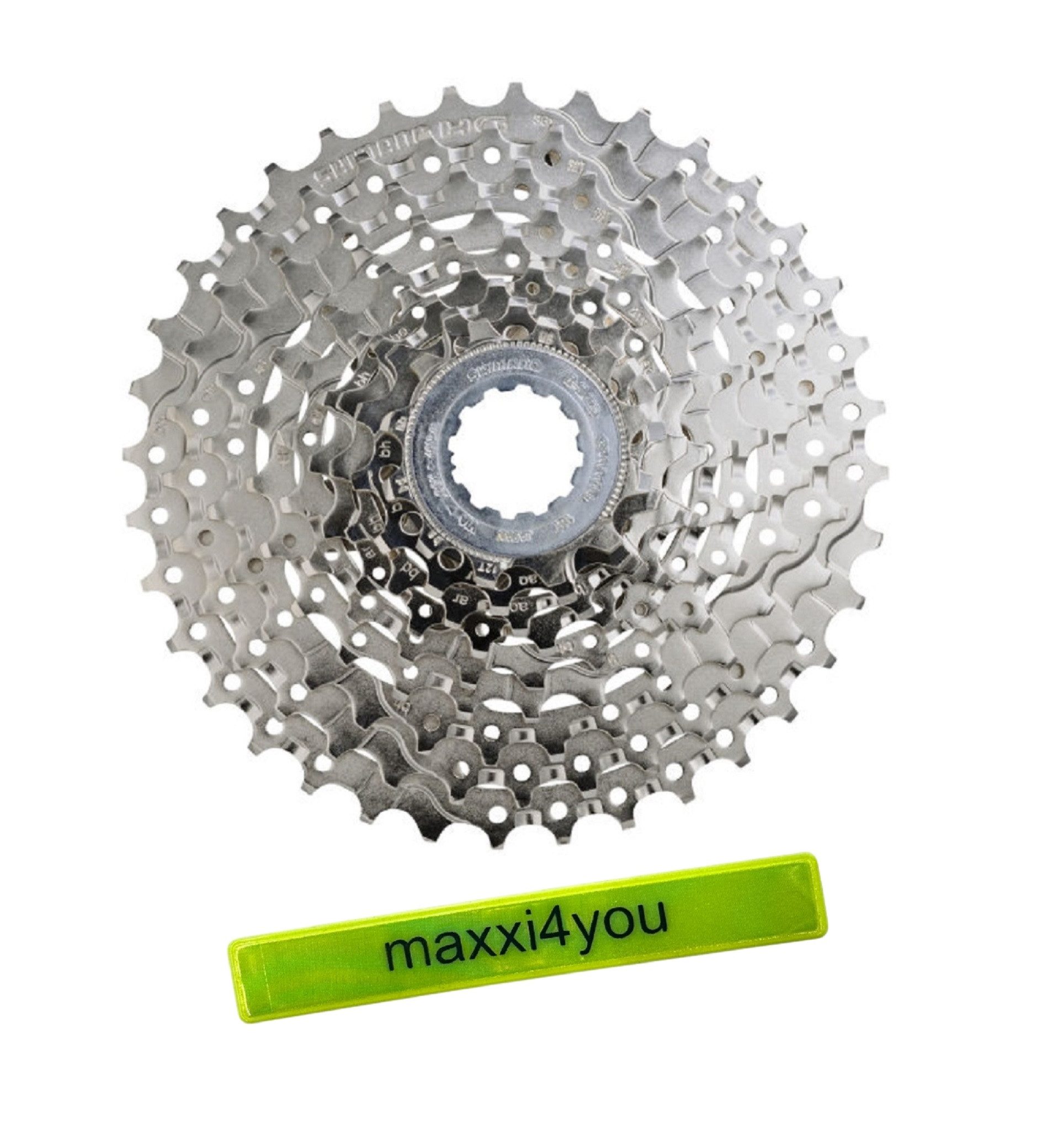 maxxi4you Schaltwerk Shimano Alivio Kassetten CS-HG400 9-Fach 11-36 Zähne inkl. Reflexband