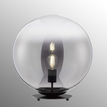 SCHÖNER WOHNEN-Kollektion Tischleuchte Mirror, Leuchtmittel wechselbar, Tischlampe Rauchglas Ø 40 cm