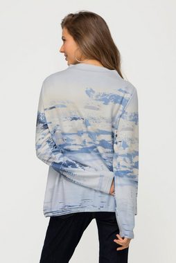 Laurasøn Sweatshirt Sweatshirt maritimer Print Stehkragen Langarm