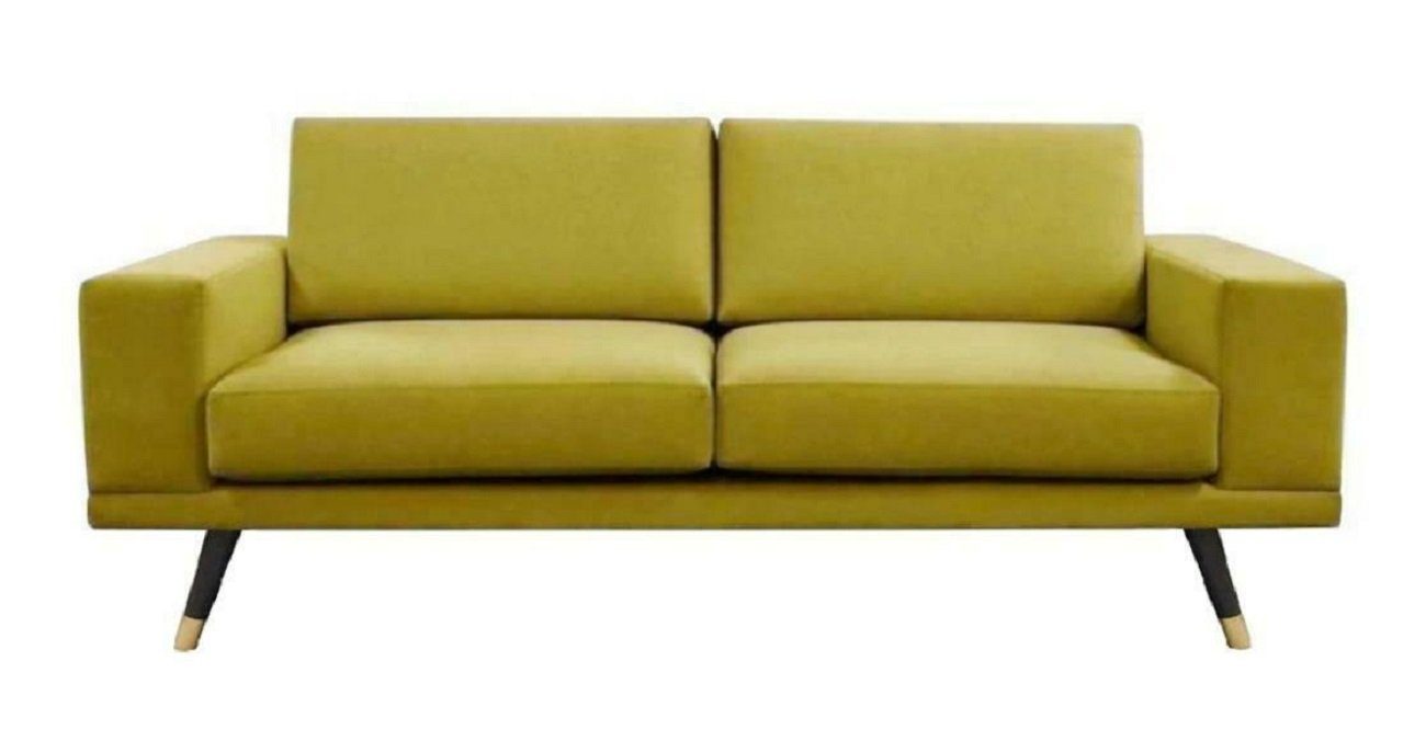 JVmoebel Sofa Moderner Dreisitzer Stoff Wohnzimmer Design Couchen Polster Sofa, Made in Europe Gelb