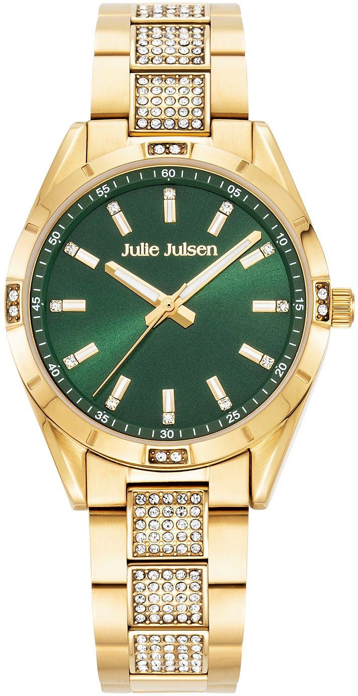 Julie Julsen Quarzuhr Julie Julsen Sport Gold Smaragd, JJW3105YGM, Glitzer