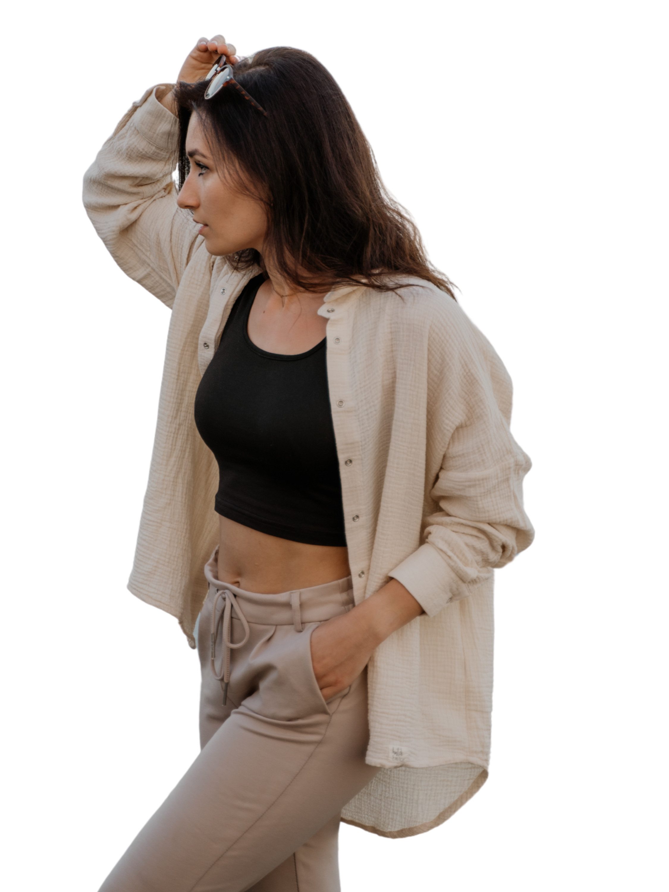 hutch&putch Langarmbluse Musselin Oversize Bluse - günstig online kaufen