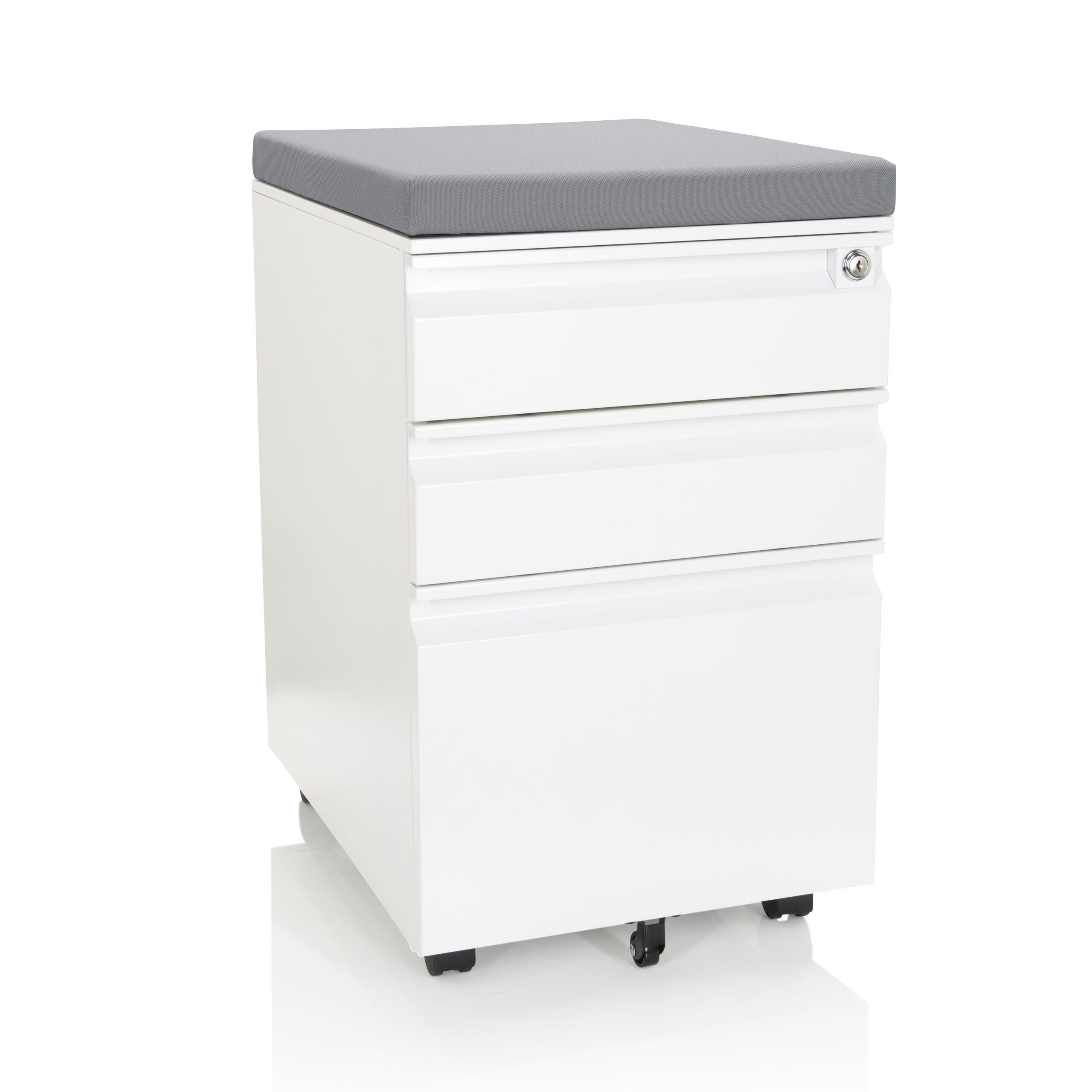 hjh OFFICE Rollcontainer Rollcontainer COLOR OS Stahl, Aktenschrank Schreibtisch mit Schubladen, Büro Kommode mit Rollen