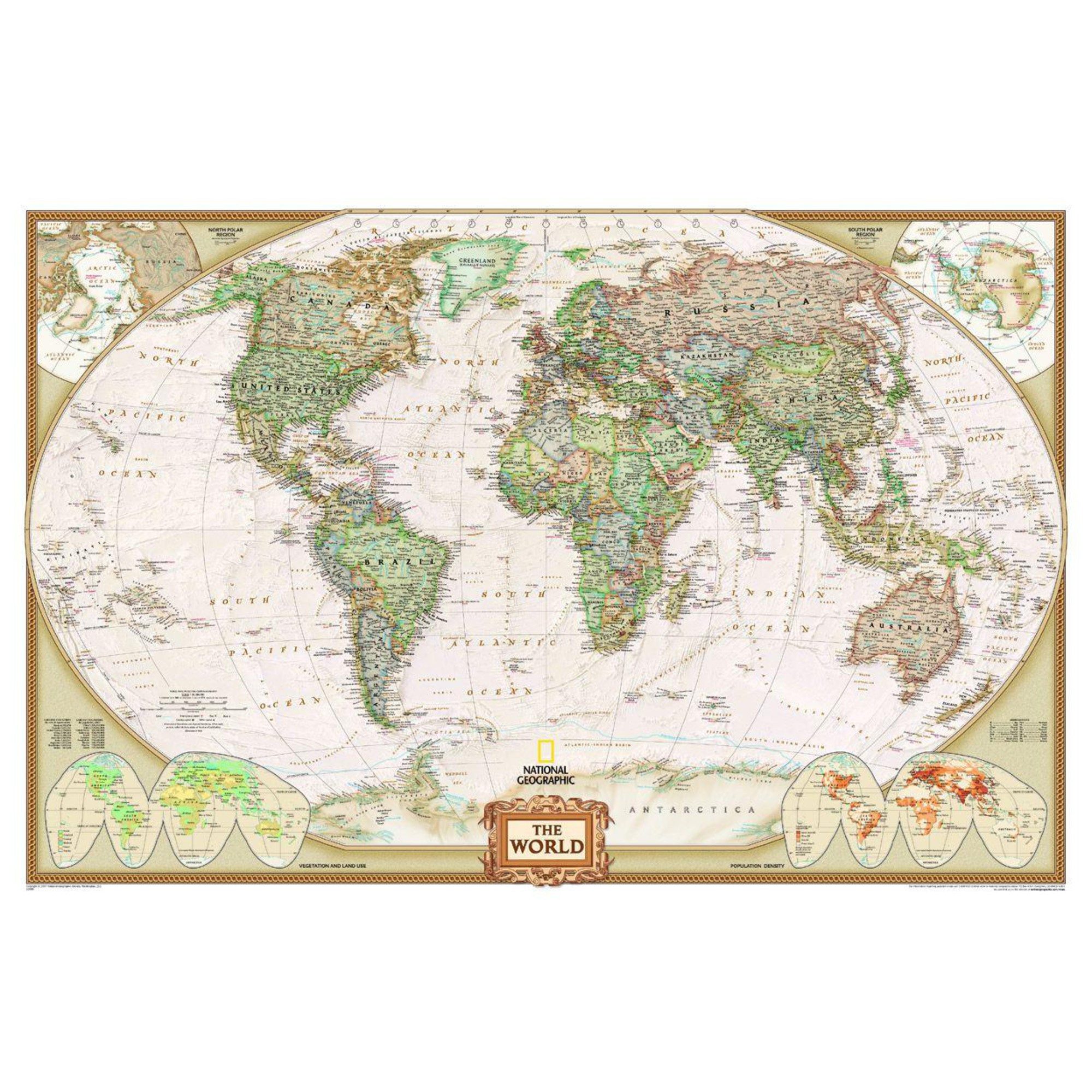 NATIONAL GEOGRAPHIC Wandbild National Geographic Antike Weltkarte politisch, Riesenformat