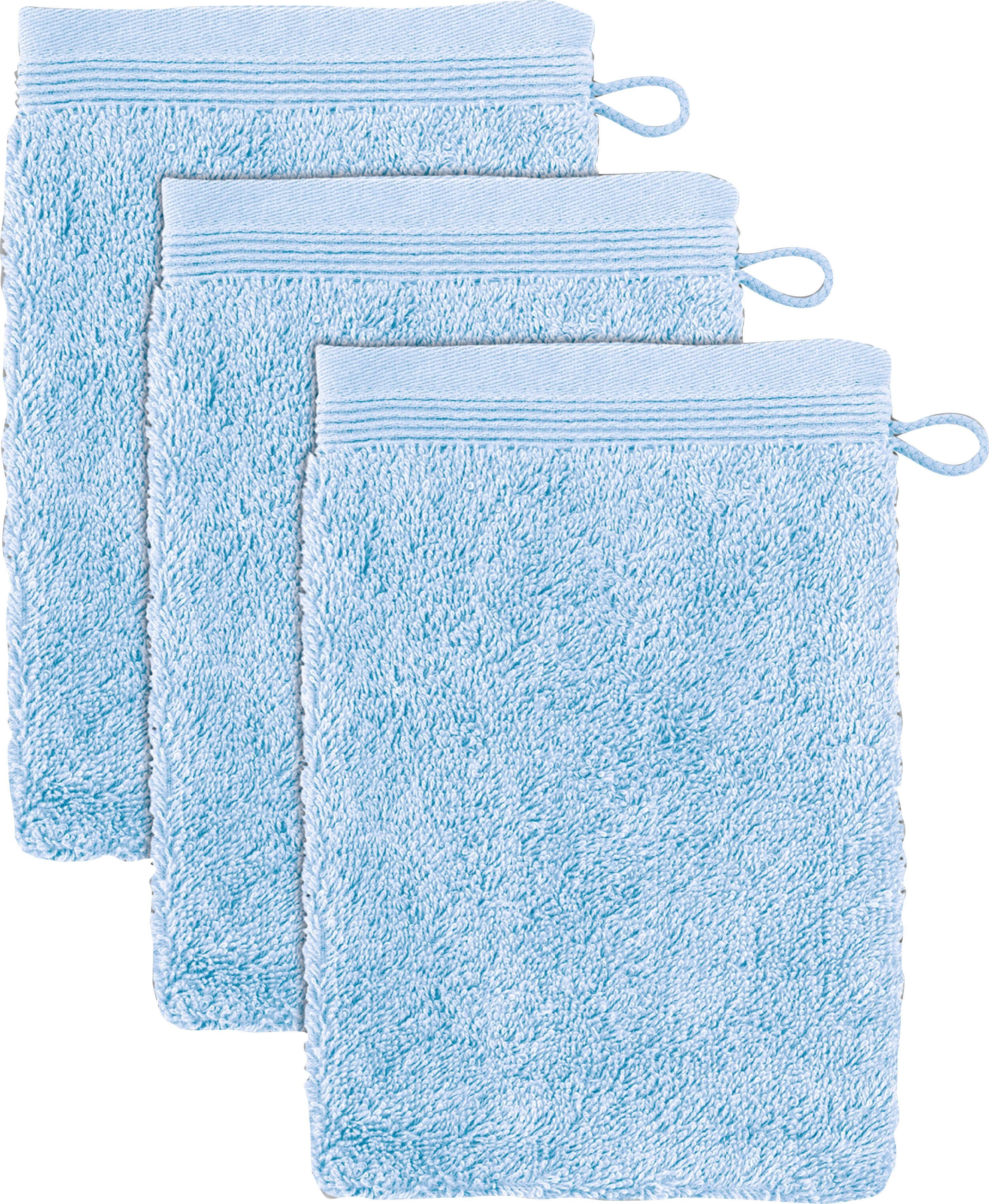 Möve Waschhandschuh Superwuschel, (Set, 3-St), Waschhandschuh Set mit Bordü günstig online kaufen