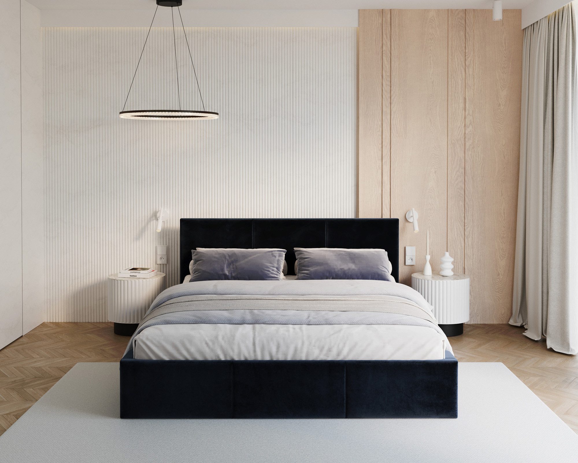 thematys Polsterbett mit Bettkasten & Lattenrost – Stauraumbett Velours 120x200–180x200 (Optional mit 28 cm H3/H4 Taschenfederkern oder 23 cm Taschenfederkern-Matratze H2)