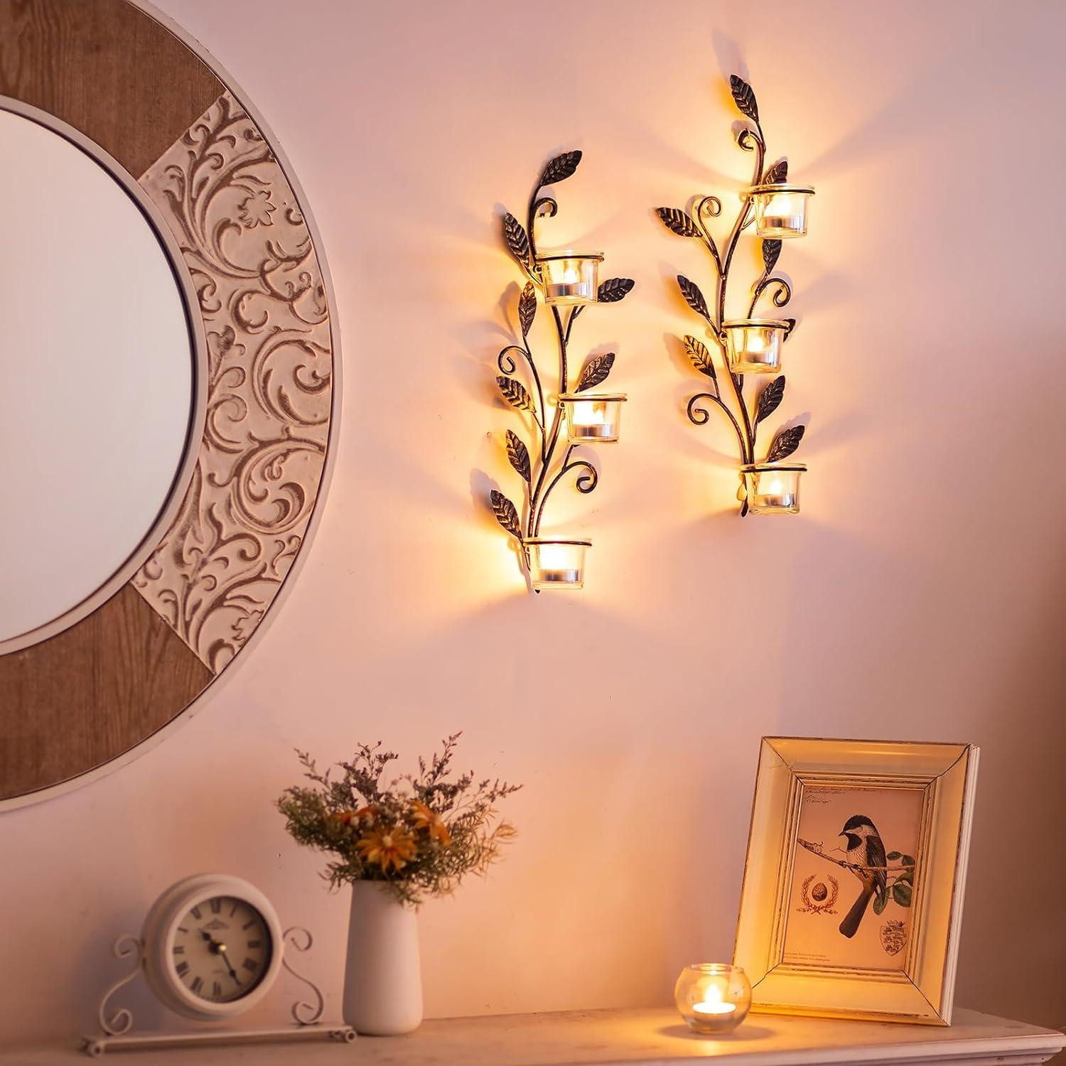 LuxusKollektion Wandkerzenhalter Kerzenhalter Wand Schwarz Vintage günstig online kaufen
