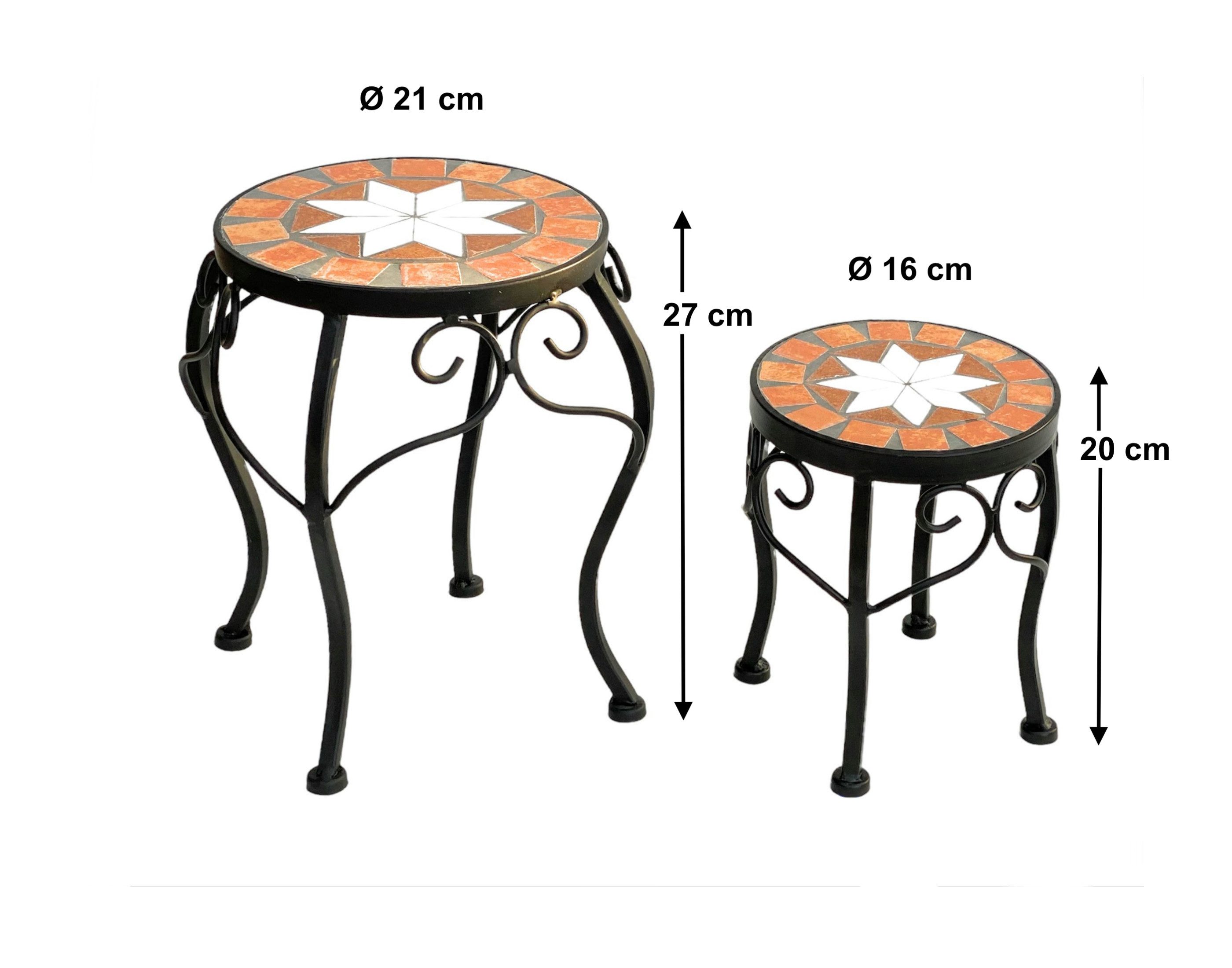 DanDiBo Blumenhocker Mosaik Rund 2er Set 20 und 27 cm Blumenständer 12014 B günstig online kaufen