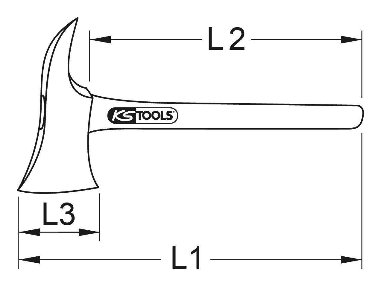 Thumbnail - KS Tools Beil BRONZEplus, 80 cm Länge, Feuerwehraxt