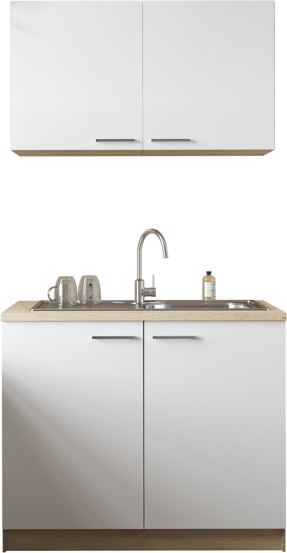 RESPEKTA Pantryküche Merle, Breite 100 cm, mit Soft-Close Funktion, Stangengriffe aus Metall