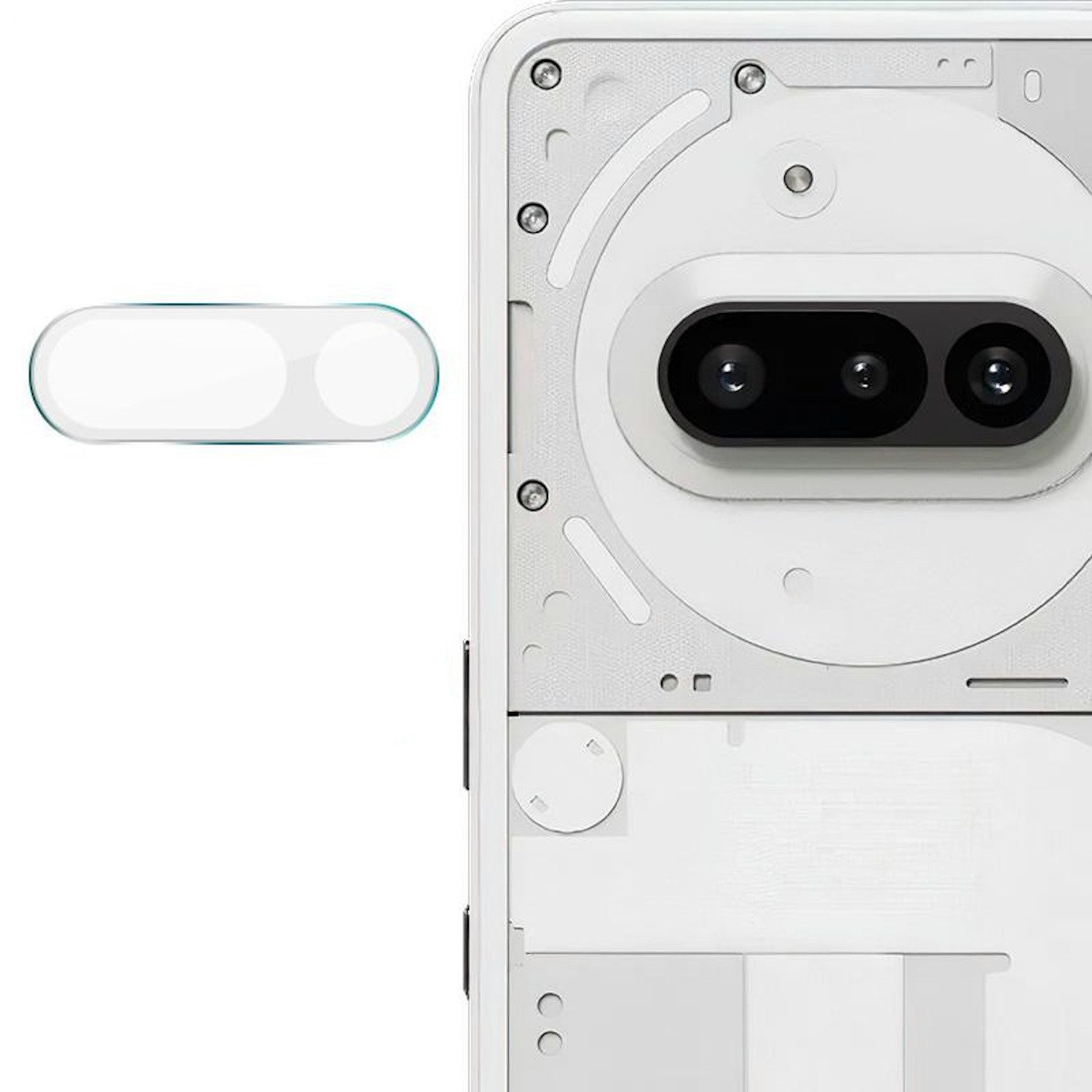 Wigento Handyhülle Für Nothing Phone 3a Schutz Hart Glas Kamera Linsen Komplettschutz, 9H Glas, HD-Klarheit, kratzfest