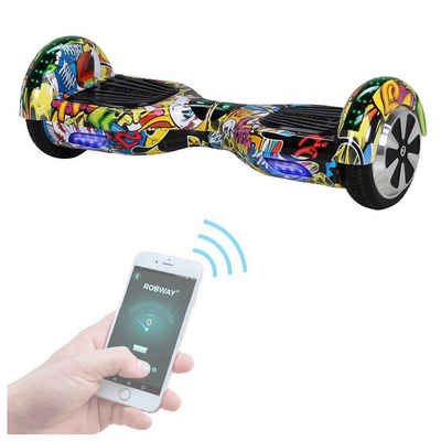 Robway Balance Scooter Hoverboard W1 inkl. Samsung Akku 6.5” inkl. integrierte Lautsprecher, 700,00 W, 15,00 km/h, (1 tlg), Self-Balance-Scooter - Bluetooth - Robway App - LED - Gyrosensoren