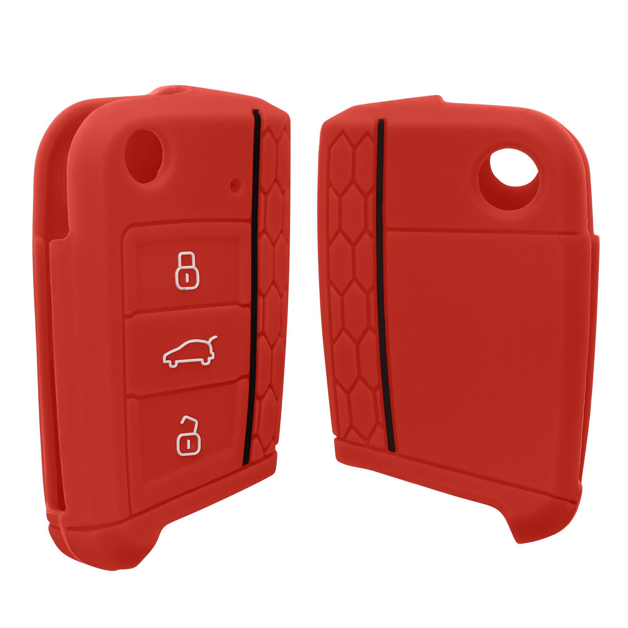 Case Hülle Rot Schlüsseltasche Cover kwmobile VW Schlüsselhülle 7 Golf Silikon MK7, Autoschlüssel für Schlüssel