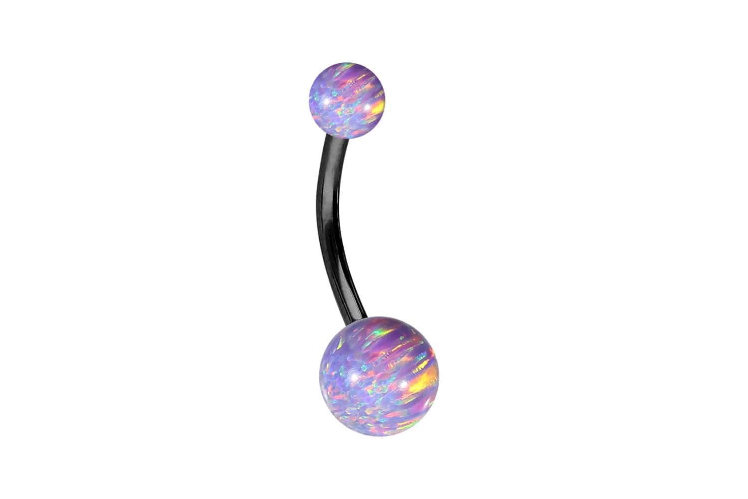 PIERCINGLINE Bauchnabelpiercing Titan Bananabell SYNTHETISCHE OPALE (Bananabells, 1-tlg)
