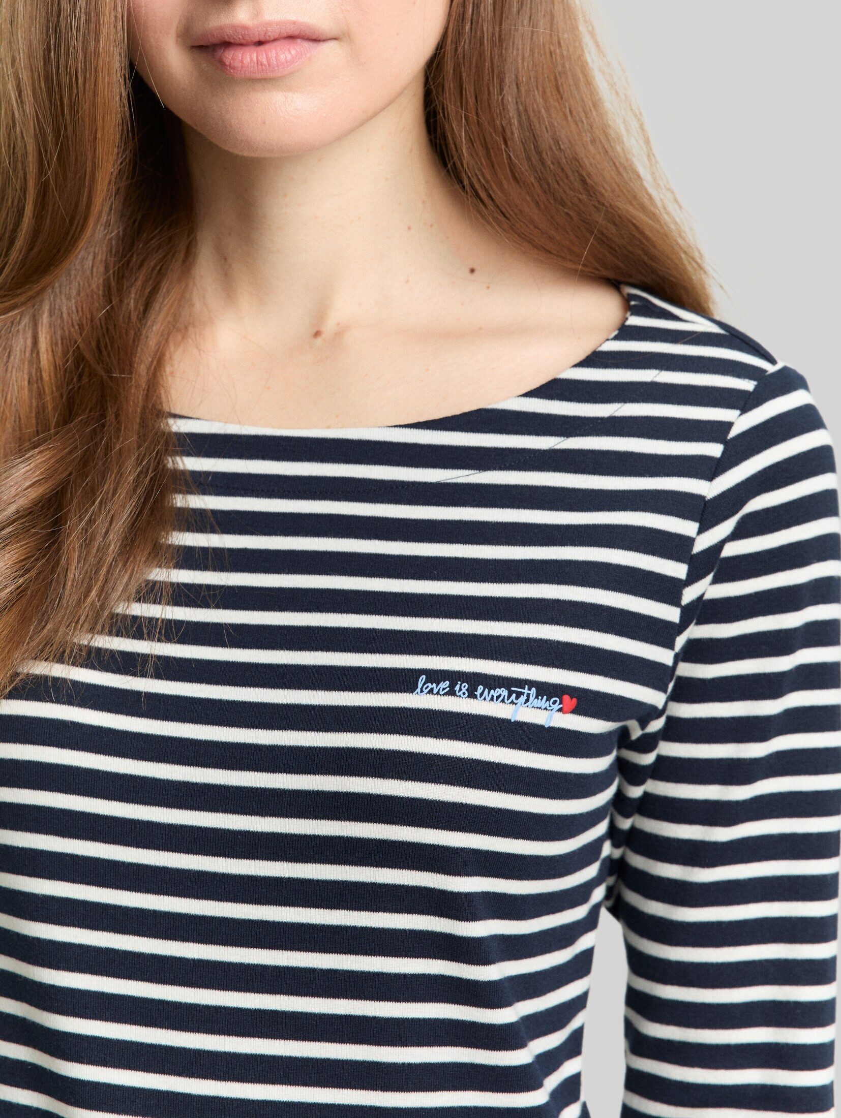 TOM TAILOR 3/4-Arm-Shirt T-Shirt (im Einserpack) Langarmshirt mit Streifenmuster – Bild 4 von 5