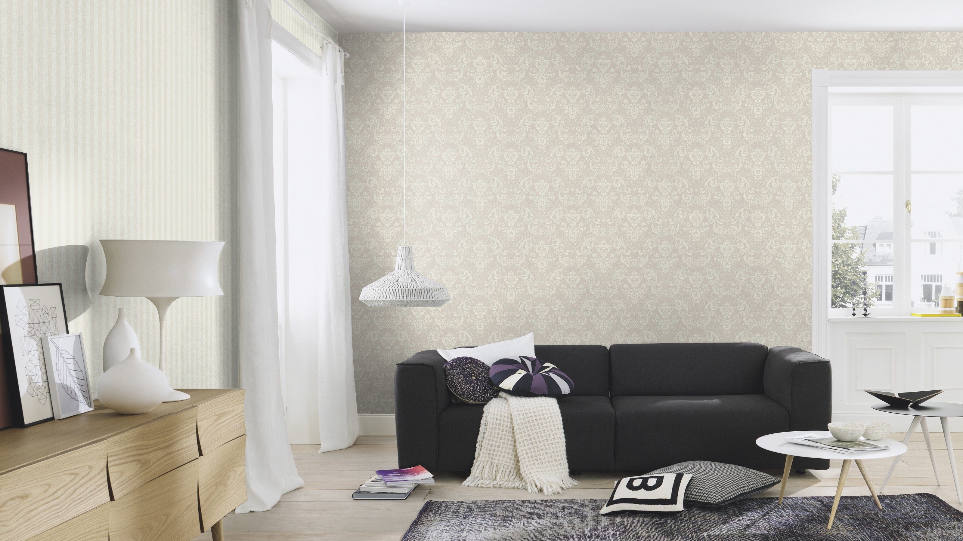 Rasch Vinyltapete Vliestapete Trianon XIII mit barocken Elementen, texturiert, Barock, Klassischer Stil