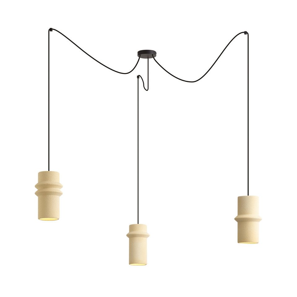 Qazqa Pendelleuchte Monti, ohne Leuchtmittel, Kaltweiß, QAZQA Hängeleuchte, e27, Beige, Stahl, Retro
