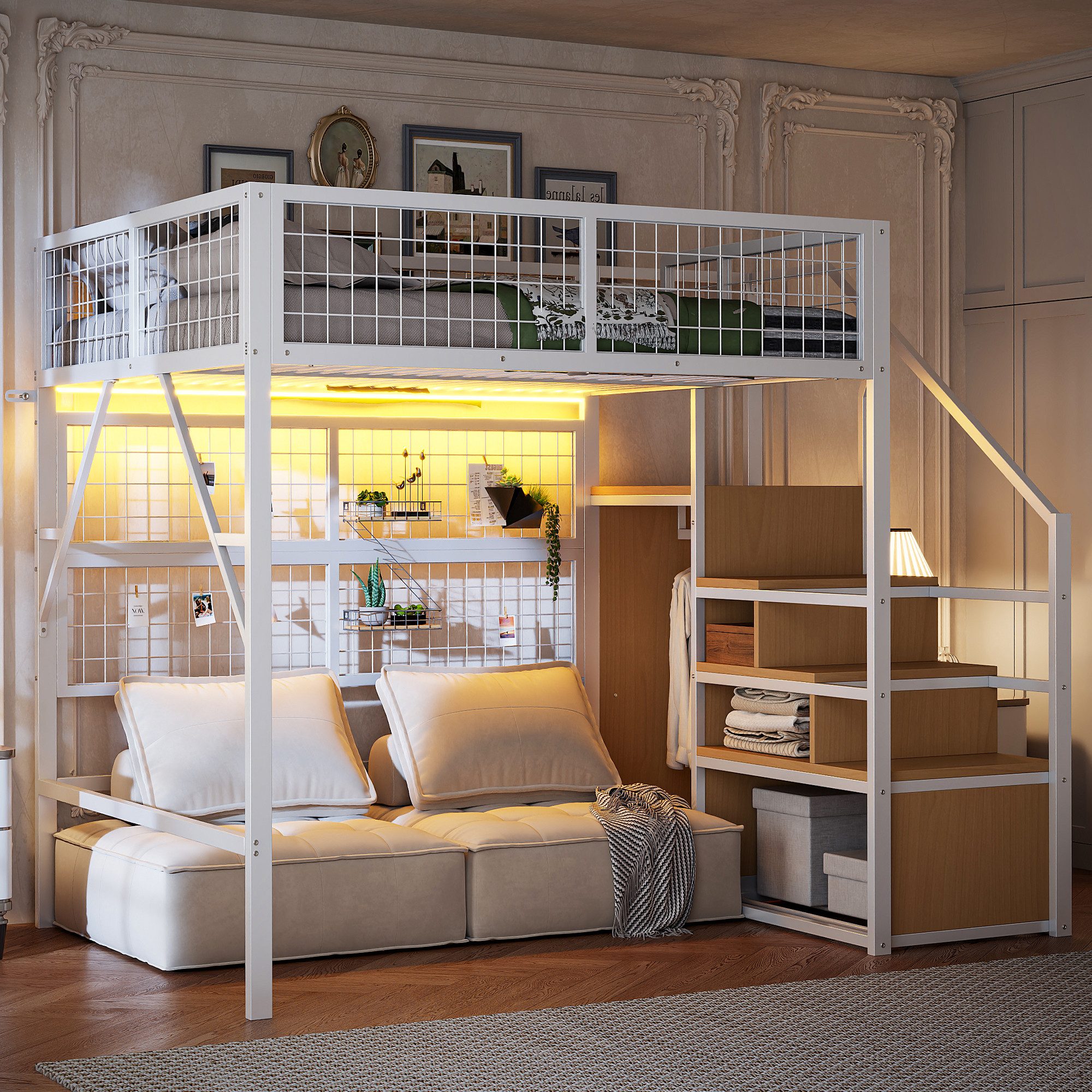 Merax Hochbett (Kinderbett Jugendbett Eisenbett, 1-St., günstig online kaufen