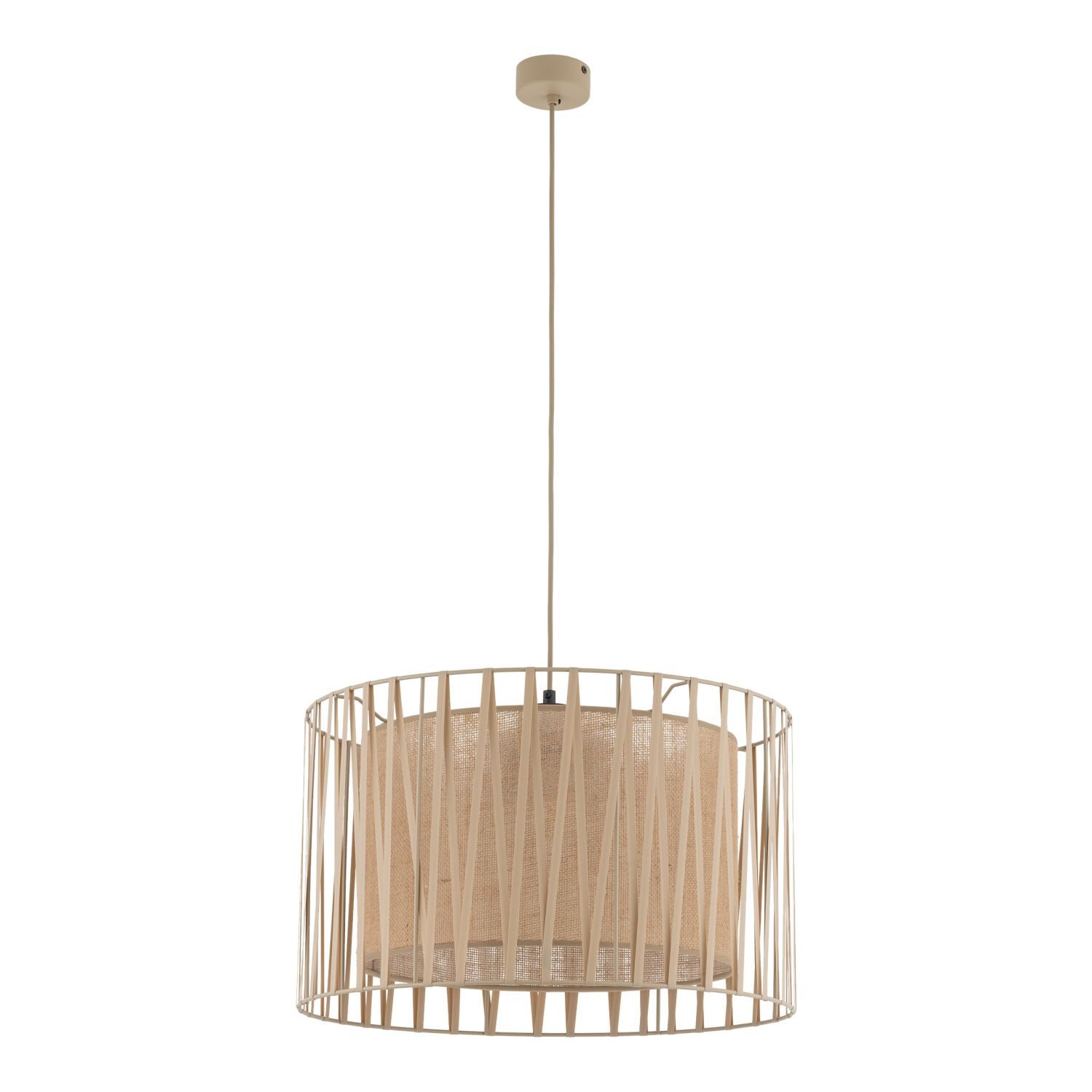 Licht-Erlebnisse Pendelleuchte MINA, ohne Leuchtmittel, Metall H: max. 170 cm Ø 50 cm Sandfarben E27 3-flammig rund Modern