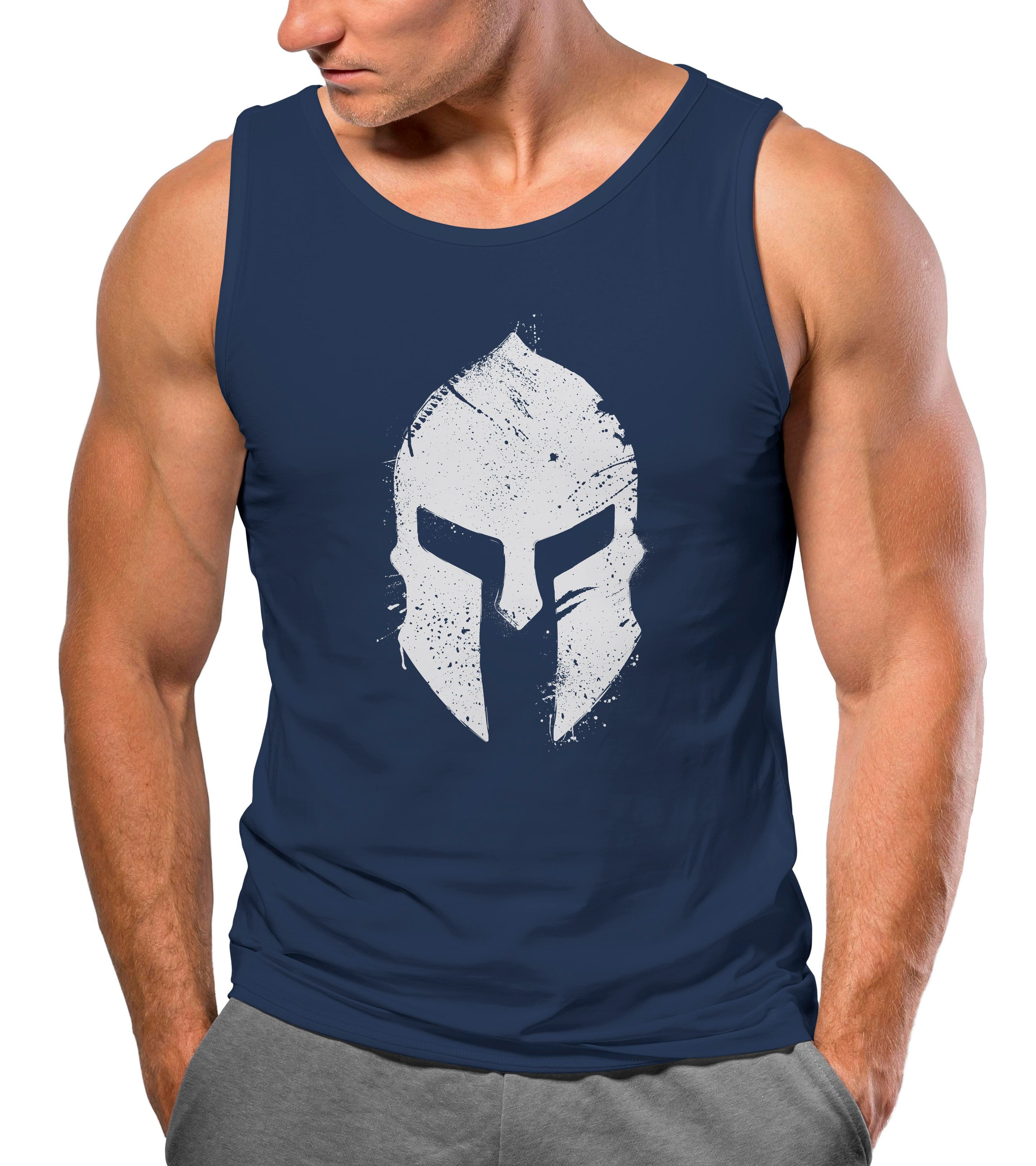 Neverless Tanktop Herren Tank-Top Print Sparta-Helm günstig online kaufen