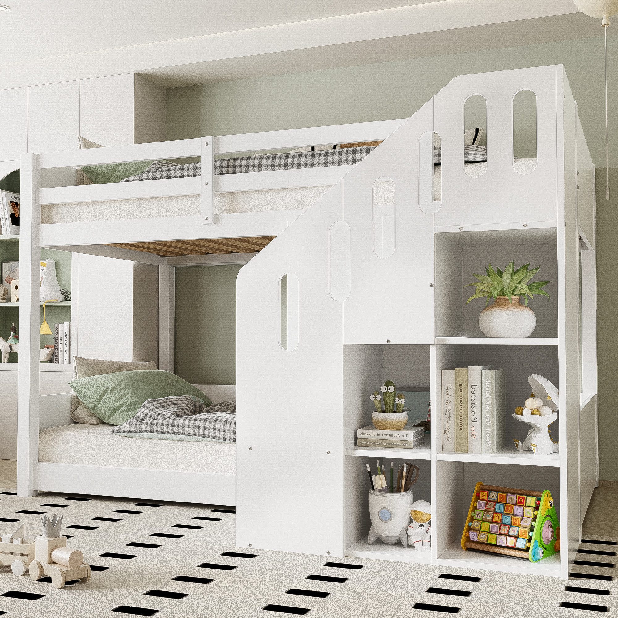 STILVORA Etagenbett 90×200 Kinderbett mit Stautraum günstig online kaufen