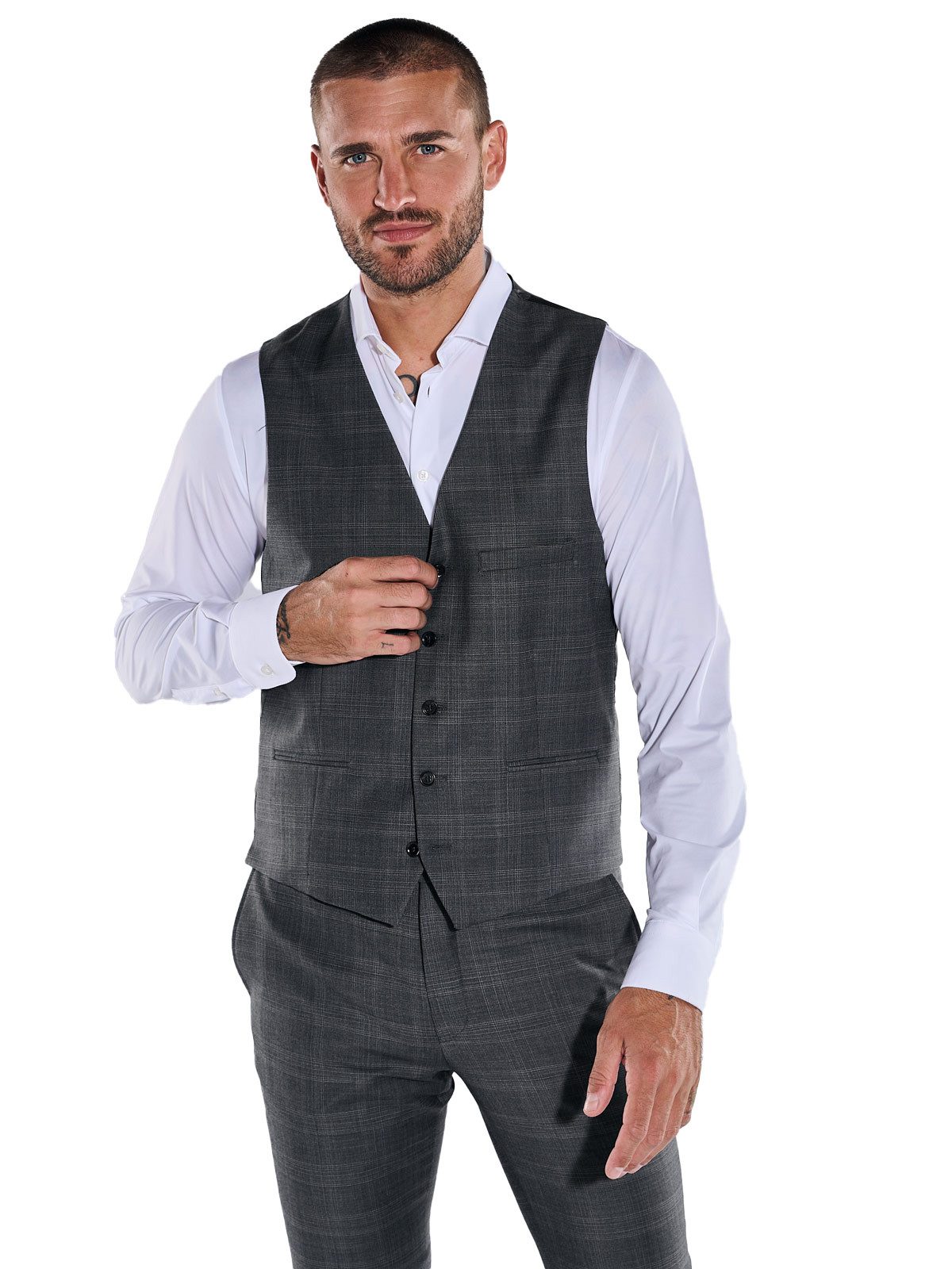 Anzugweste emilio adani Herren Sakko-Weste slim fit, Grau