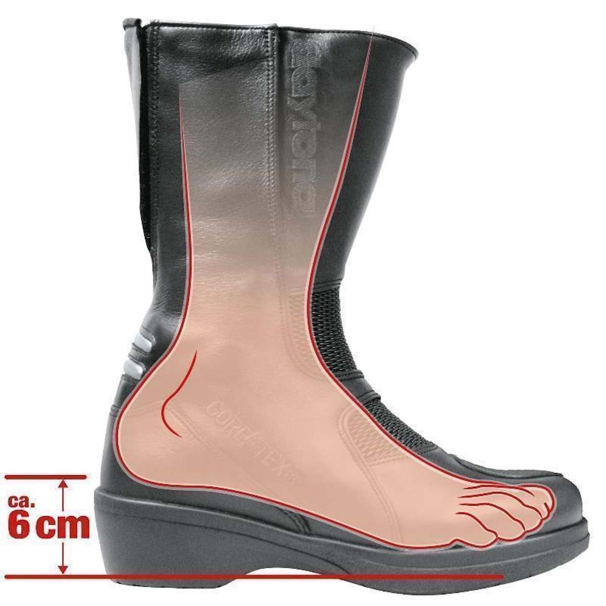 Daytona Corp Stiefel Daytona Lady Pilot GTX Motorradstiefel (Packung, Antistatische und Öl- und Benzinfeste Sohle) motorradstiefel damen