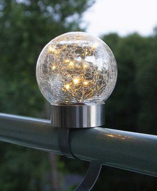 STAR TRADING LED Gartenleuchte Glory, Dämmerungssensor, LED, warmweiss, 3in1 Solar Leuchte Kugel mit Drahtlichterkette