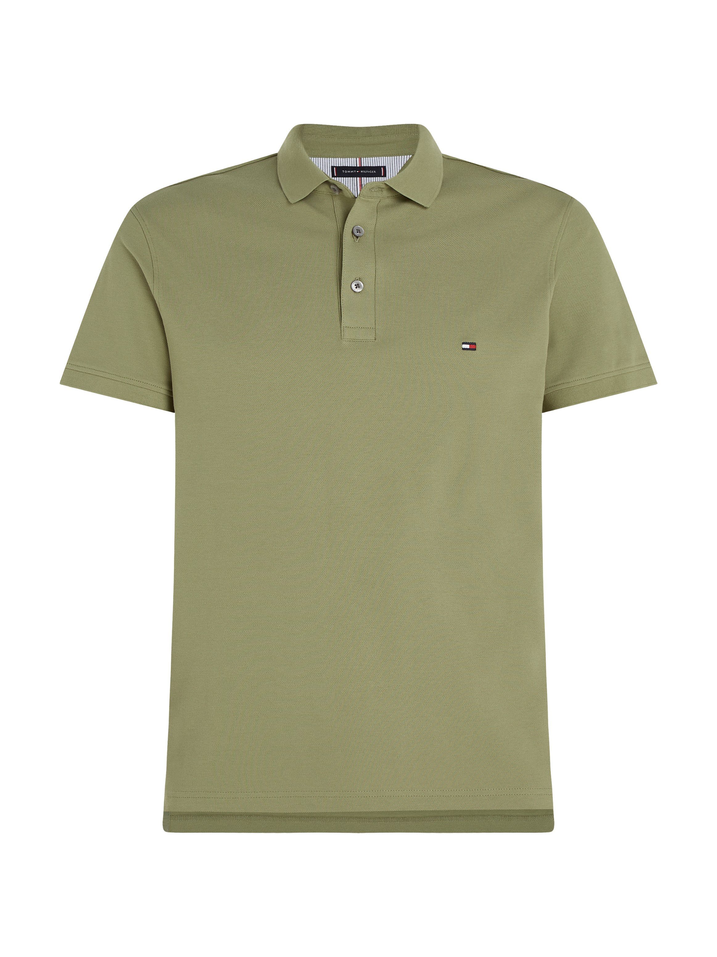 Tommy 1985 Olive Faded Poloshirt Logostickerei SLIM POLO mit Hilfiger
