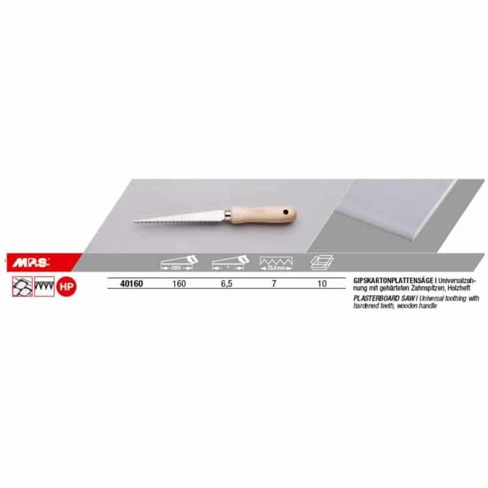 MPS Trennsäge, MPS Gipskartonplattensäge Gesamtlänge 160mm