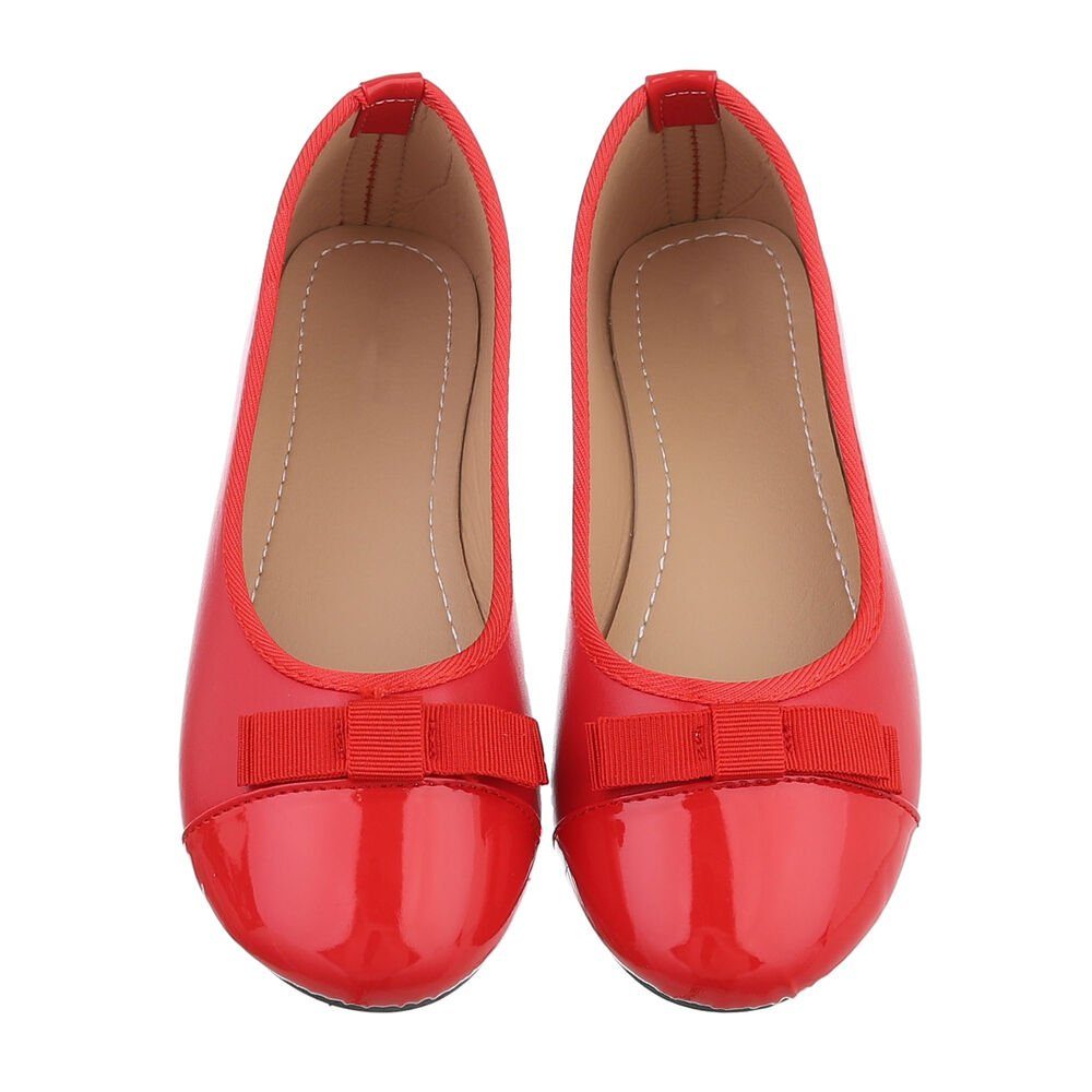 Ital-Design Damen Freizeit Ballerina (85894236) Blockabsatz Klassische Ballerinas in Rot