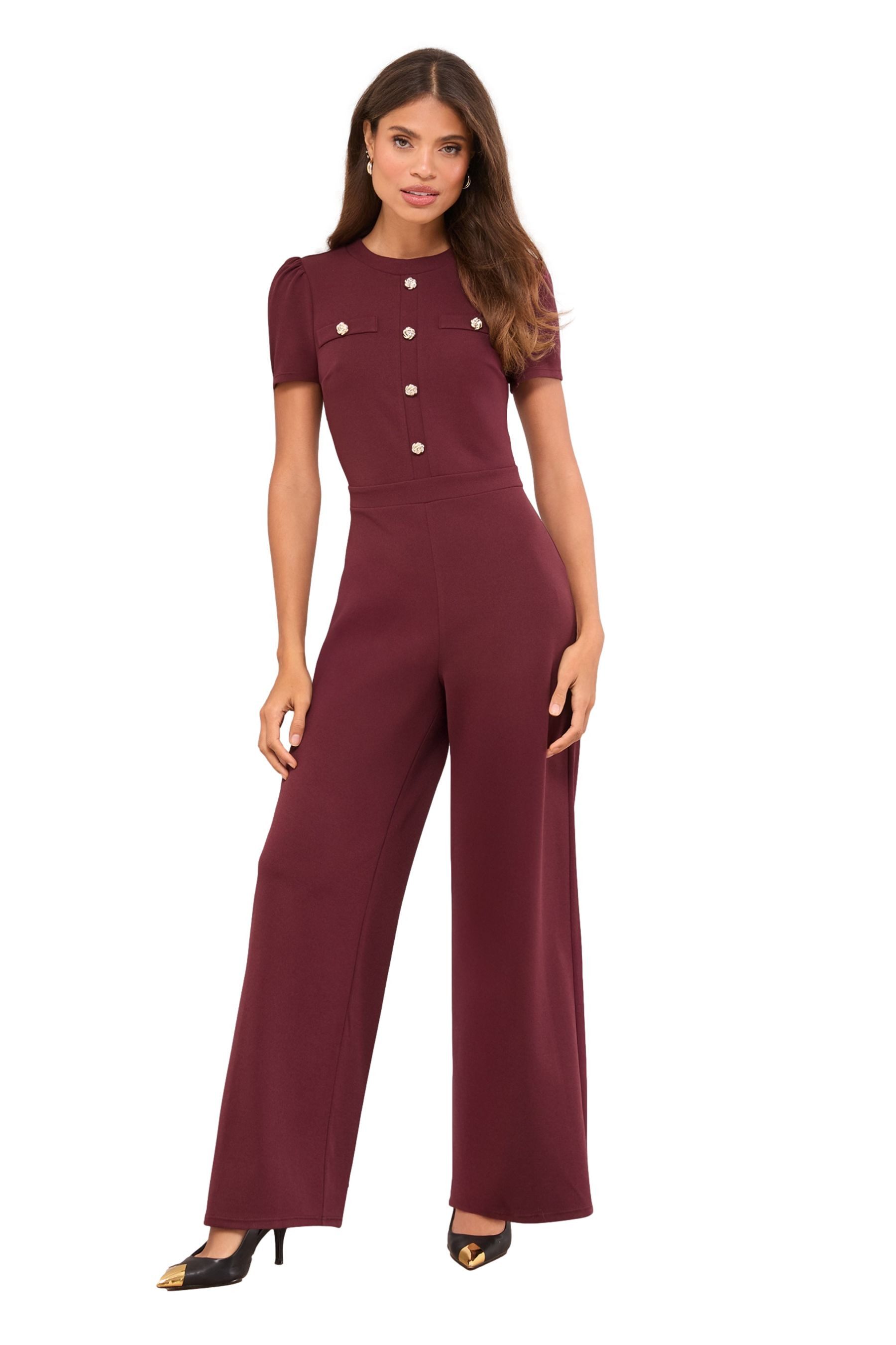 LIPSY Jumpsuit Lipsy Jumpsuit mit Military-Knöpfen (1-tlg)