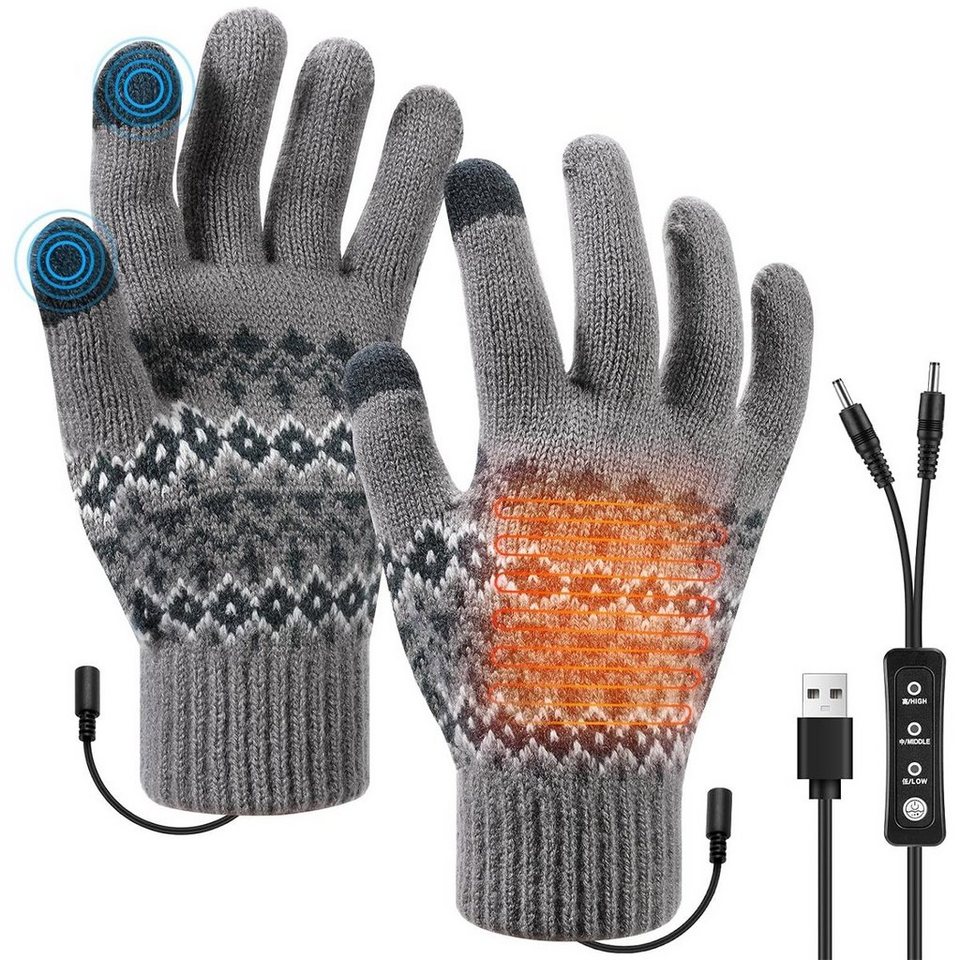 Welikera Winter-Arbeitshandschuhe Beheizbare Handschuhe mit  Schalter,3-stufige Temperatureinstellung