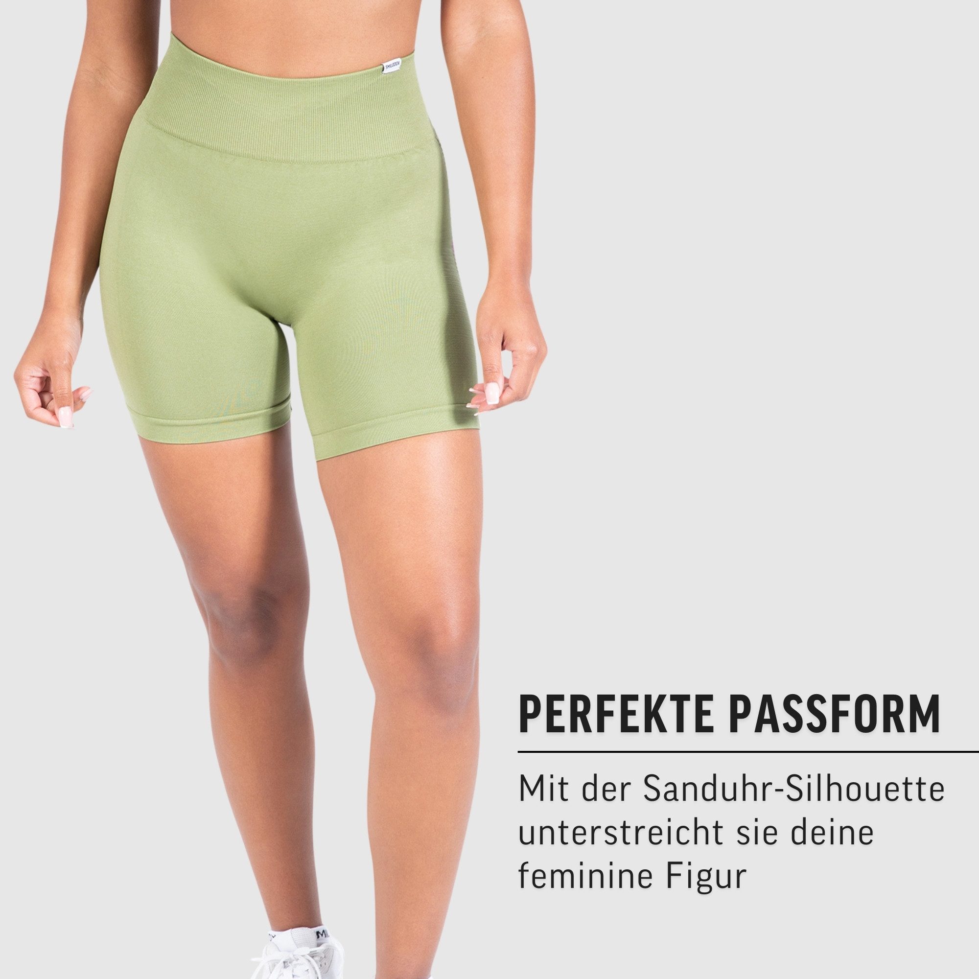 Smilodox Shorts Amaze Scrunch, Blickdichte Radlerhose mit Unsichtbarer Scrunch-Effekt High Waist Squatproof Scrunch Shorts-Leggings Seamless Sport Fitness