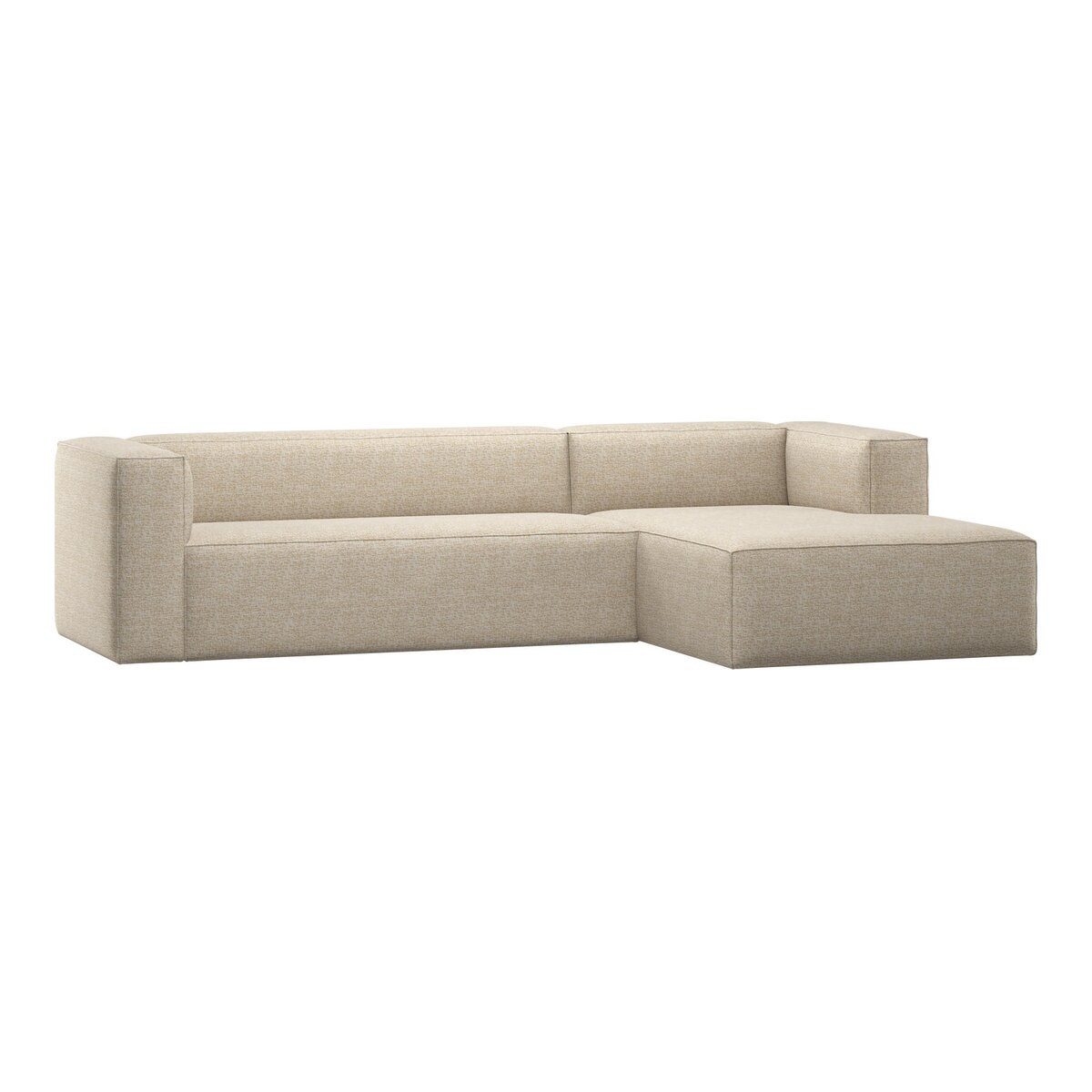 WOOOD Ecksofa Bean - Melange-Stoff Beige, Rechts, Elegantes Design mit hohem Sitzkomfort