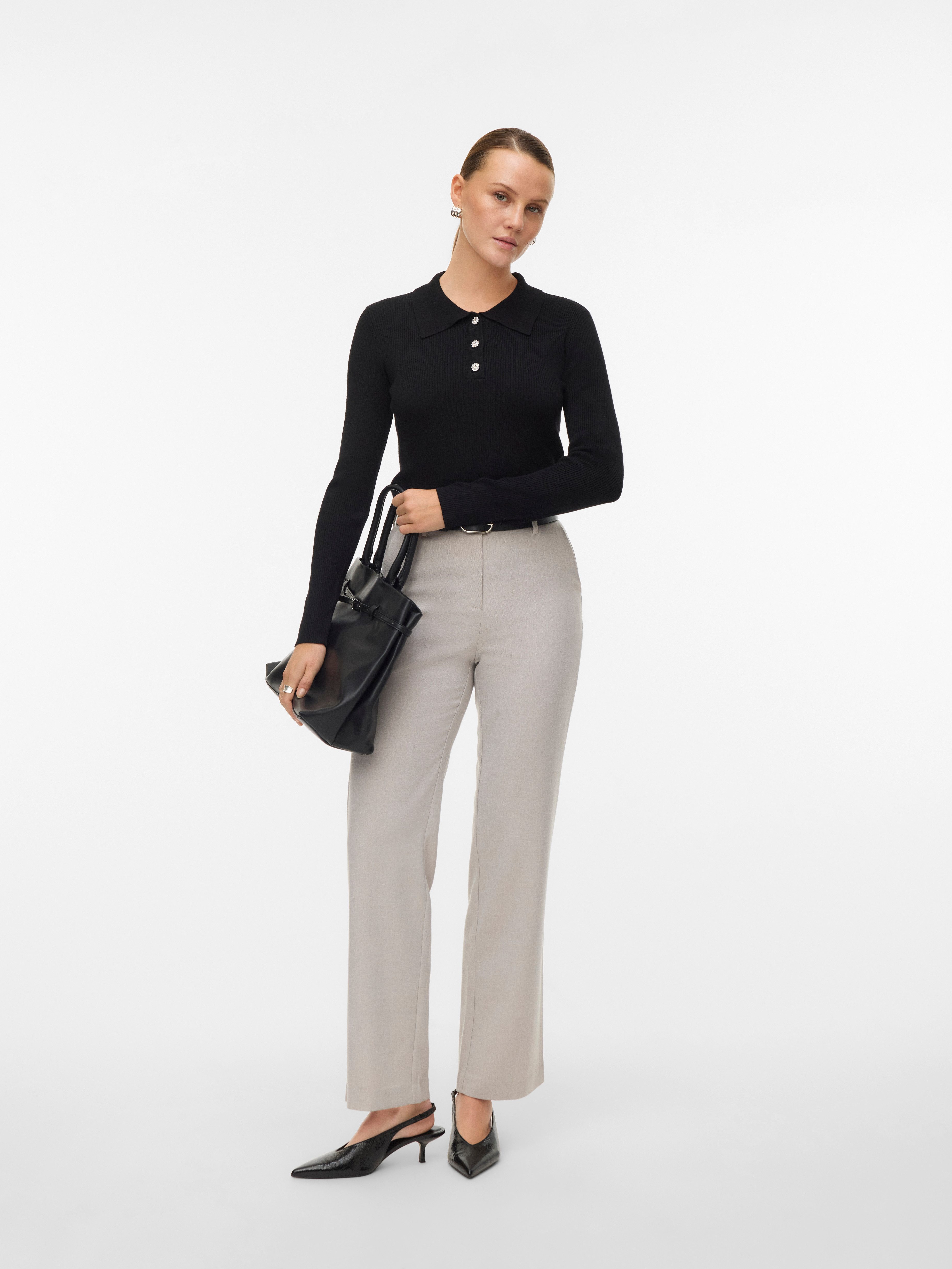 Vero Moda Anzughose VMZAMIRA BESTIE MW STRAIGHT PANT NOOS