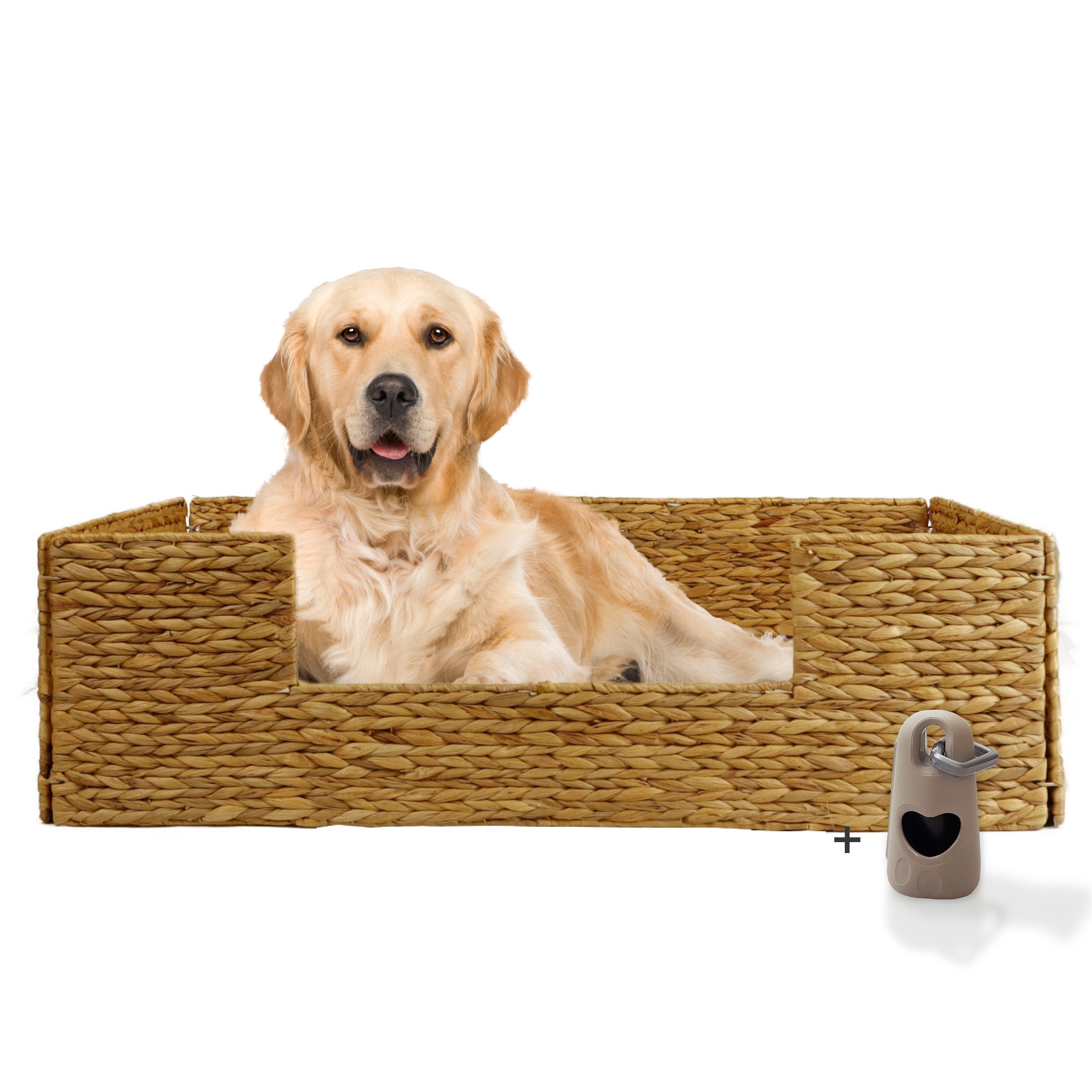 Rohrschneider Hundekorb Hundekorb Domingo Bezug waschbar Wasserhyazinthe 2 Größen