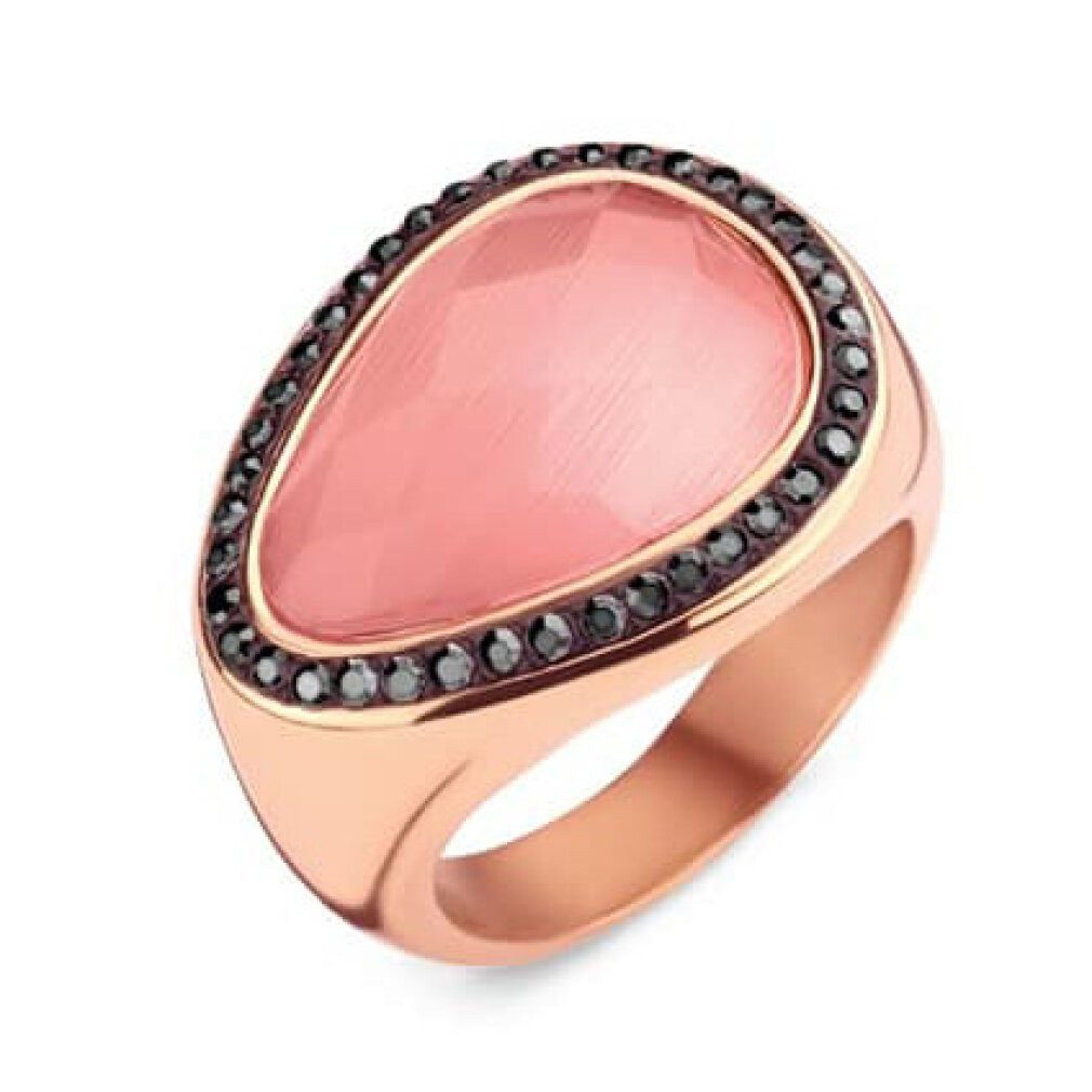 Javoli.com Fingerring Victoria Roségoldfarbener rosafarbener Steinring