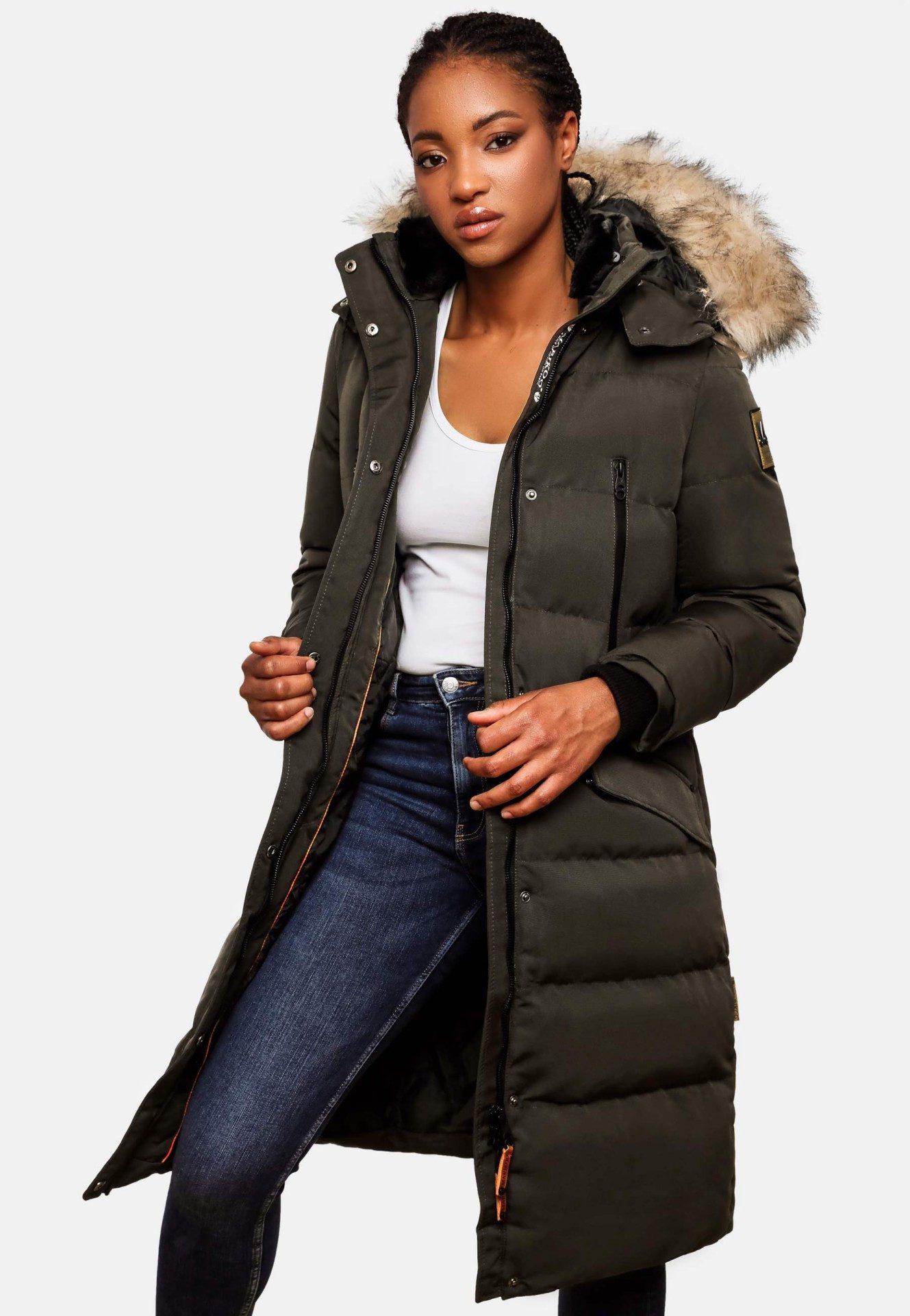 Marikoo Schneejacke langer Parka mit abnehmbarer günstig online kaufen