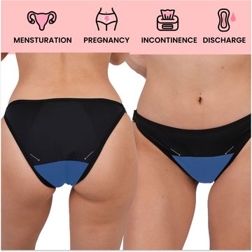 PEDDON Bikinislip 3 Stück Wiederverwendbare Damenregel-Unterwäsche Set, Inkontinenzhose