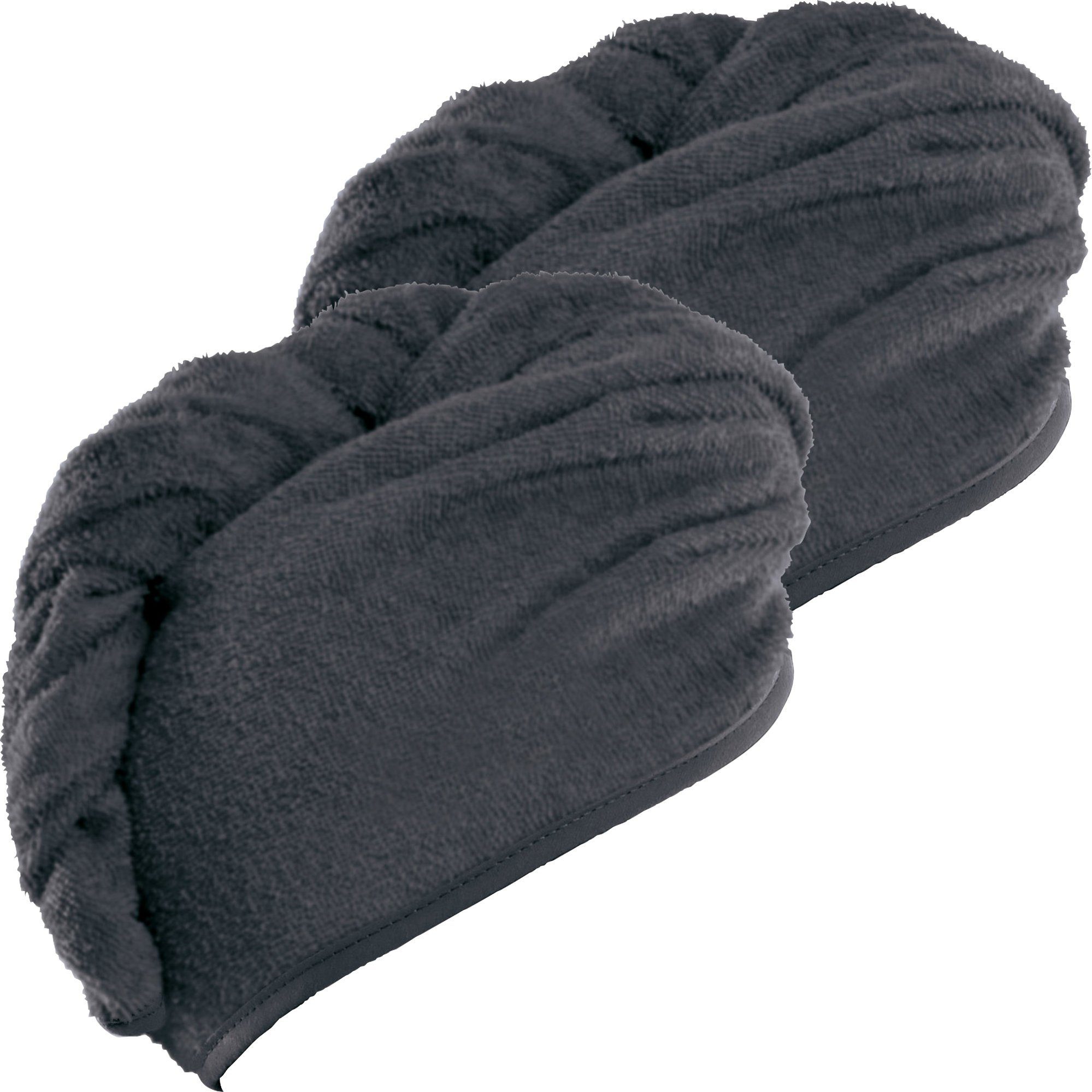 Erwin Müller Handtuch Turban 2er-Pack, Microfaser (2-St), Microfaser Uni anthrazit